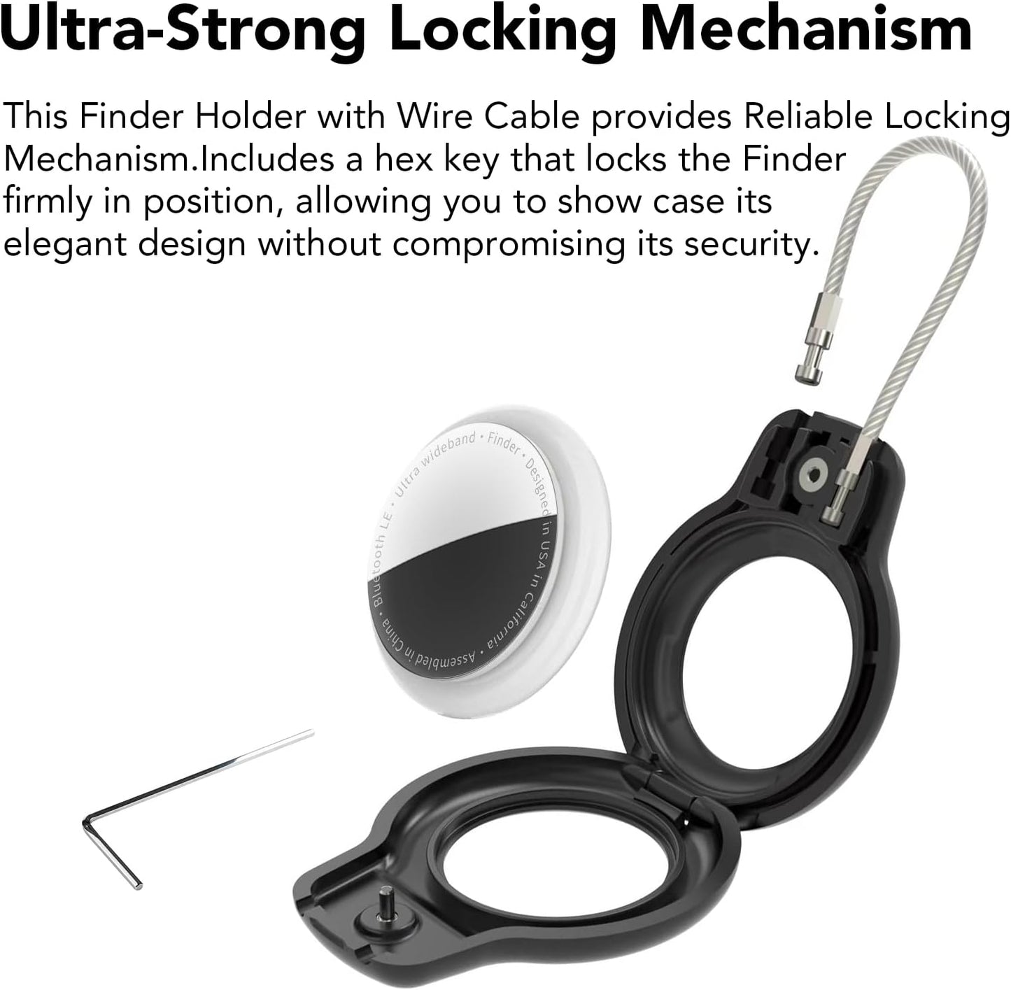 SPGUARD for AirTag Holder Case with Keychain, Air Tags-4 Pack for Apple Air Tag Holder with Wire Cable Lock Key Ring Chain Air Tagholder Accessories for GPS Item Tracker Kids,Keys,Luggage