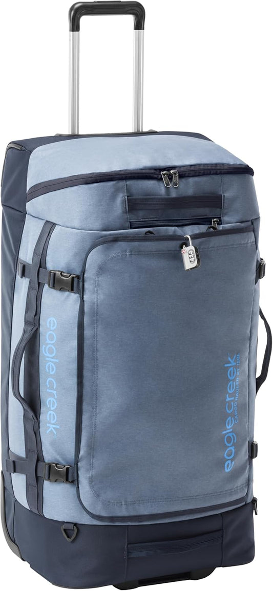 Eagle Creek Cargo Hauler XT Wheeled Duffel - Wheeled Backpack Duffel - Deployable Backpack Straps - Lockable U-Lid & Easy Access Compartment - 32" - Glacier Blue