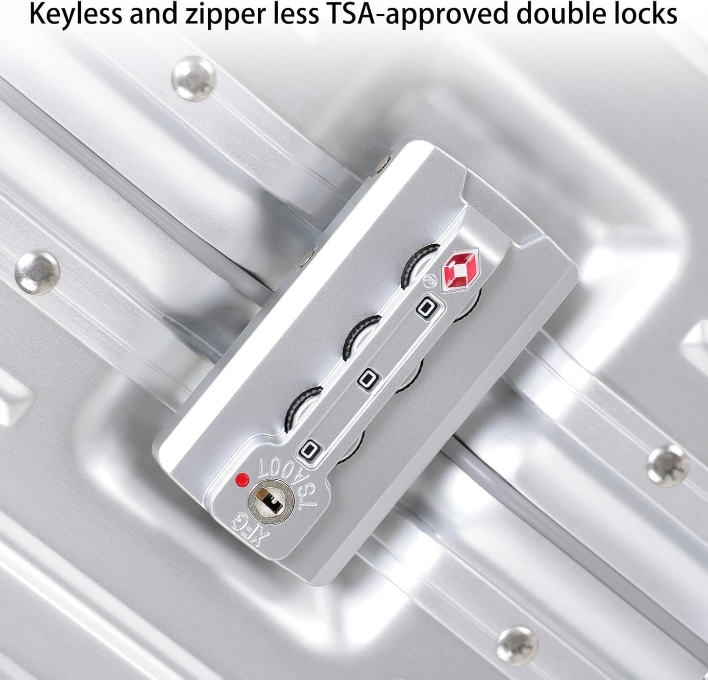 Metal All Aluminum Carry-on Luggage TSA Customs Lock Zipperless Silent Rotary Wheel Business Suitcase Aluminum Frame Set (blue, 24 '')