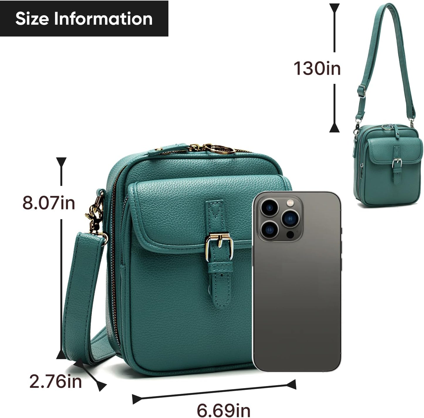 1060 Leather Crossbody Bags for Women Anti-Theft Vegan Purse with Card Slots, Travel Shoulder Bag, Waterproof Crossbody Purse