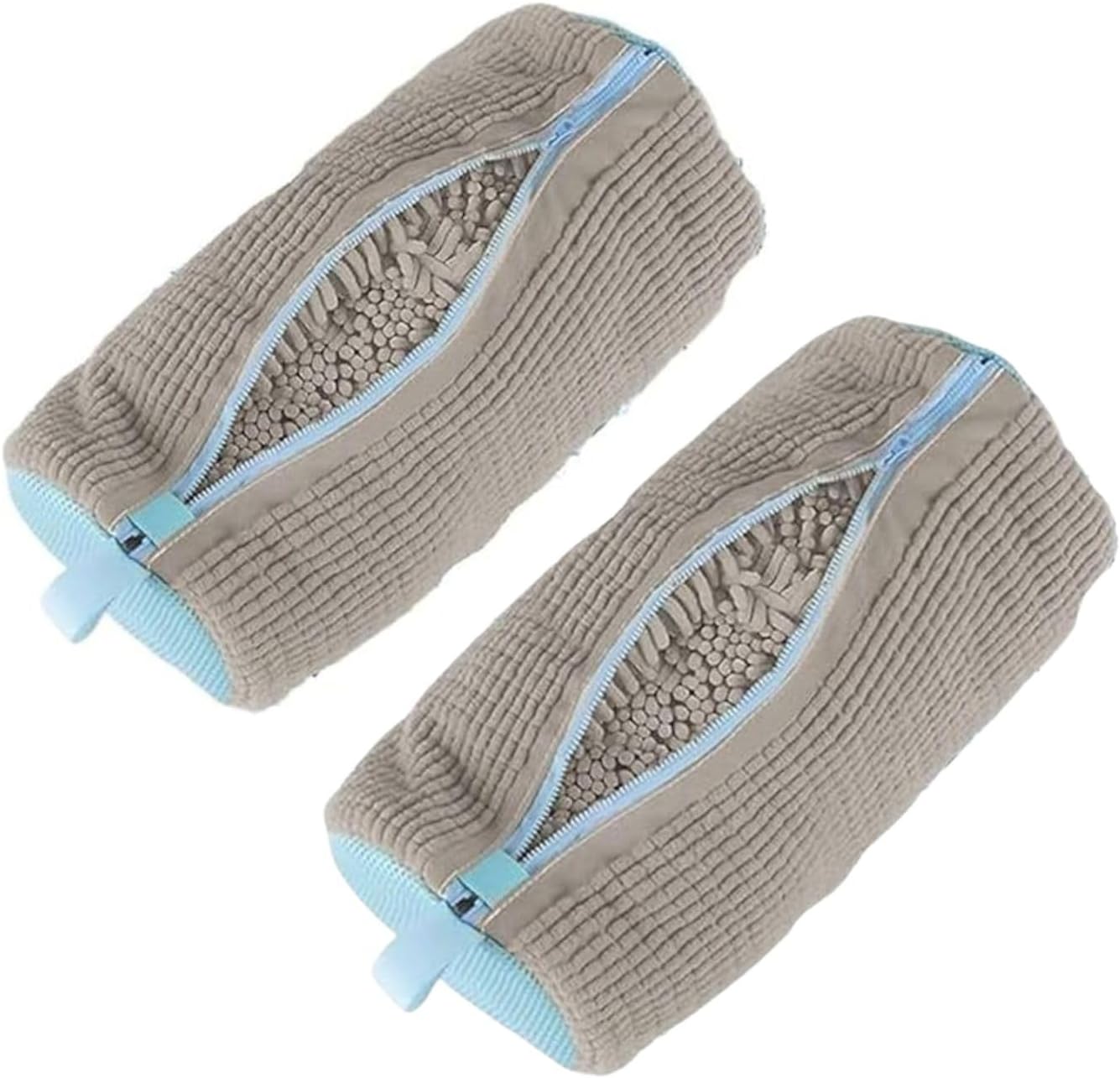 Shoe Cleaning Bag, Washing Machine Shoe Bag, Reusable Sneaker Cleaning Bag, Suitable for Washing Machines and Dryers, Shoe Cleaning Bag with Side Zipper and Hanging Cord (2-Pack, Gray)