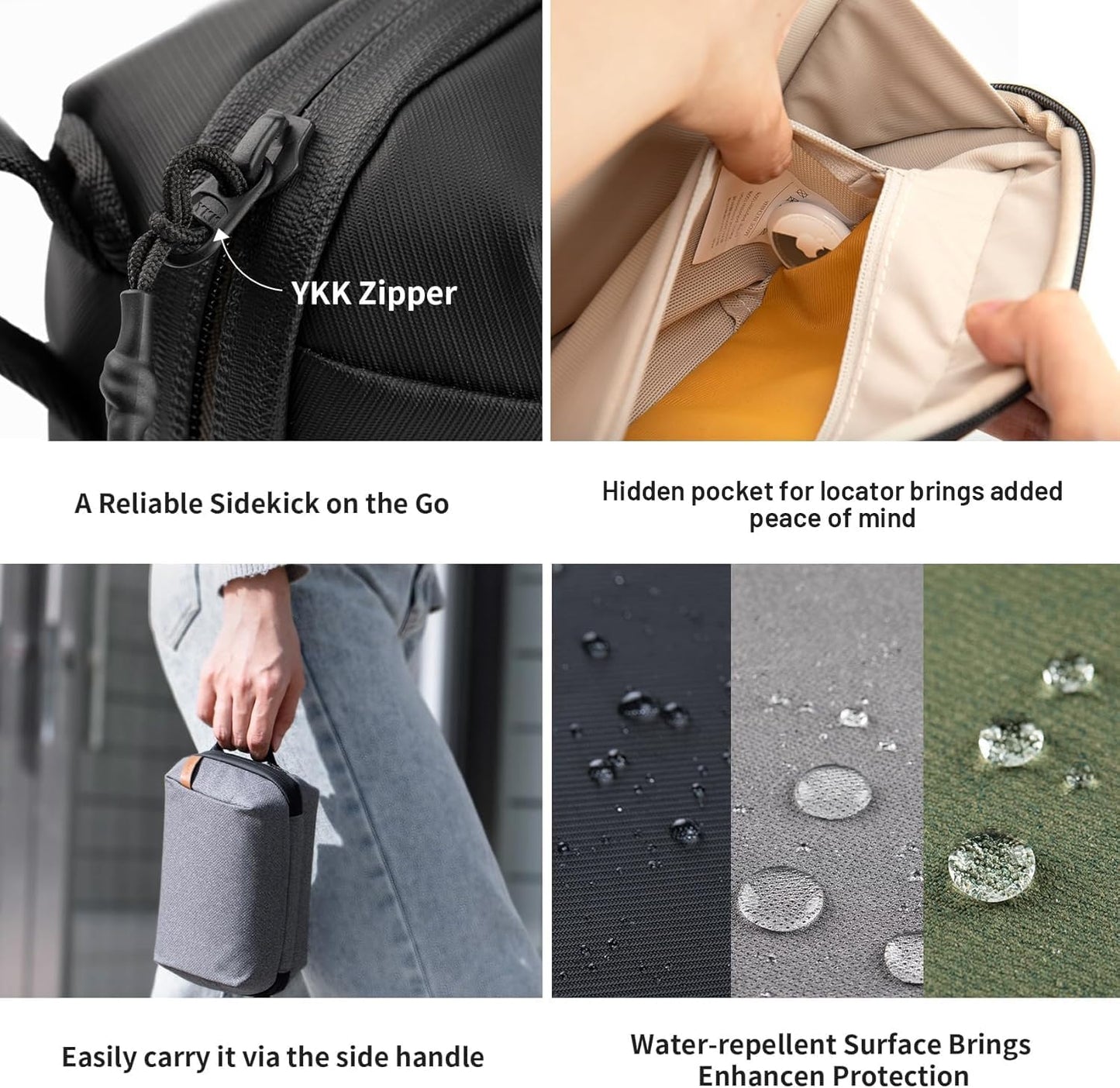 PGYTECH Travel Tech Organizer, Waterproof Tech Pouch, Electronics Accessories Organizer Travel Carrying Case, Organizer Bag for Cord, Phone Batteries, Charger,Photography SD Card, Green