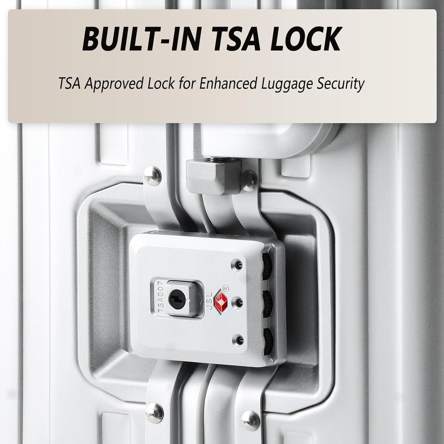 20 Inch All Aluminum Carry On Luggage 22x14x9 Airline Approved with Spinner Wheels,Hard Shell Zipperless Lightweight Small Suitcase with TSA Approved for Travel Business Women Men,Silver