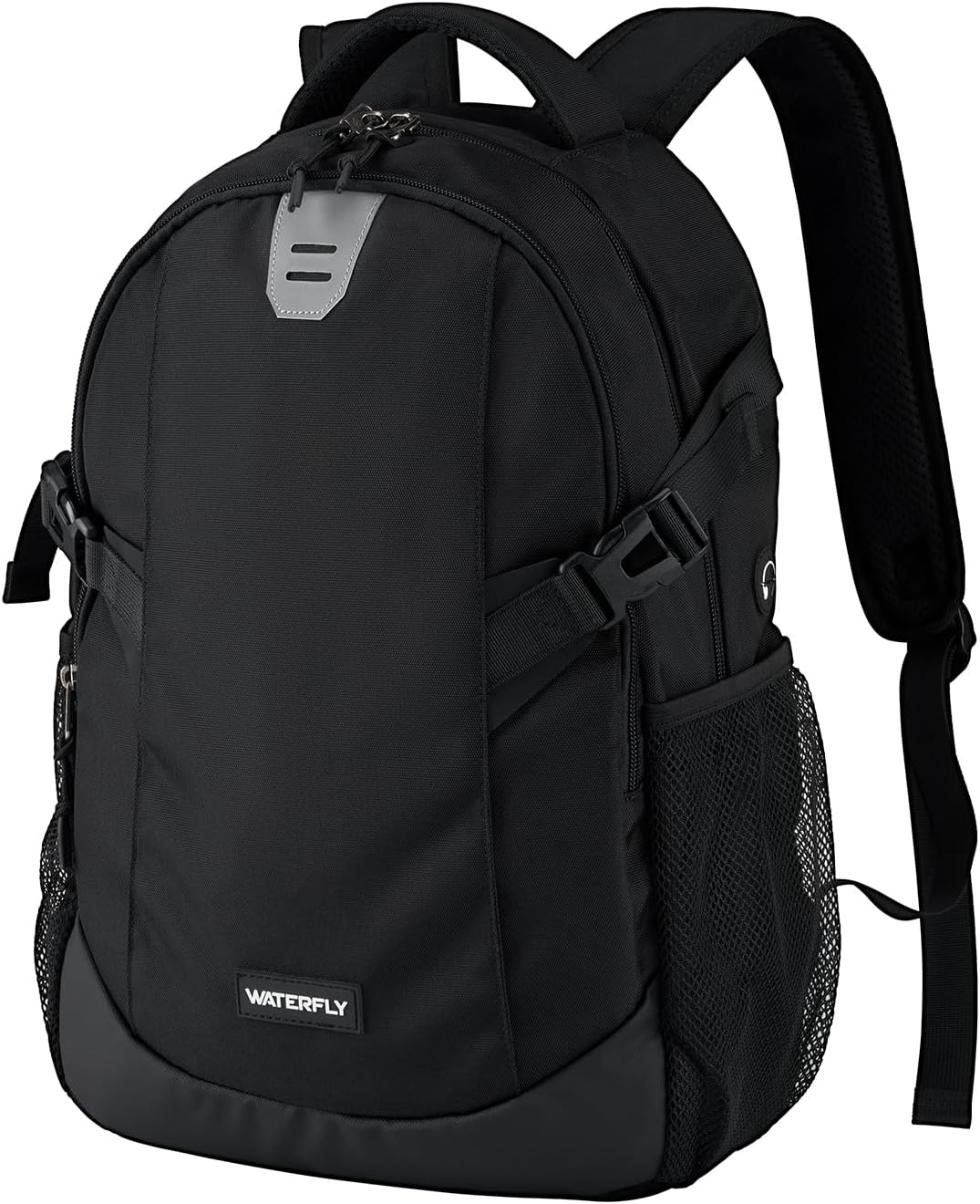 WATERFLY Small Casual Travel Backpack: 20L for Men Women Work Commuter Everyday EDC Daypack Hiking Gym Sport Workout Black