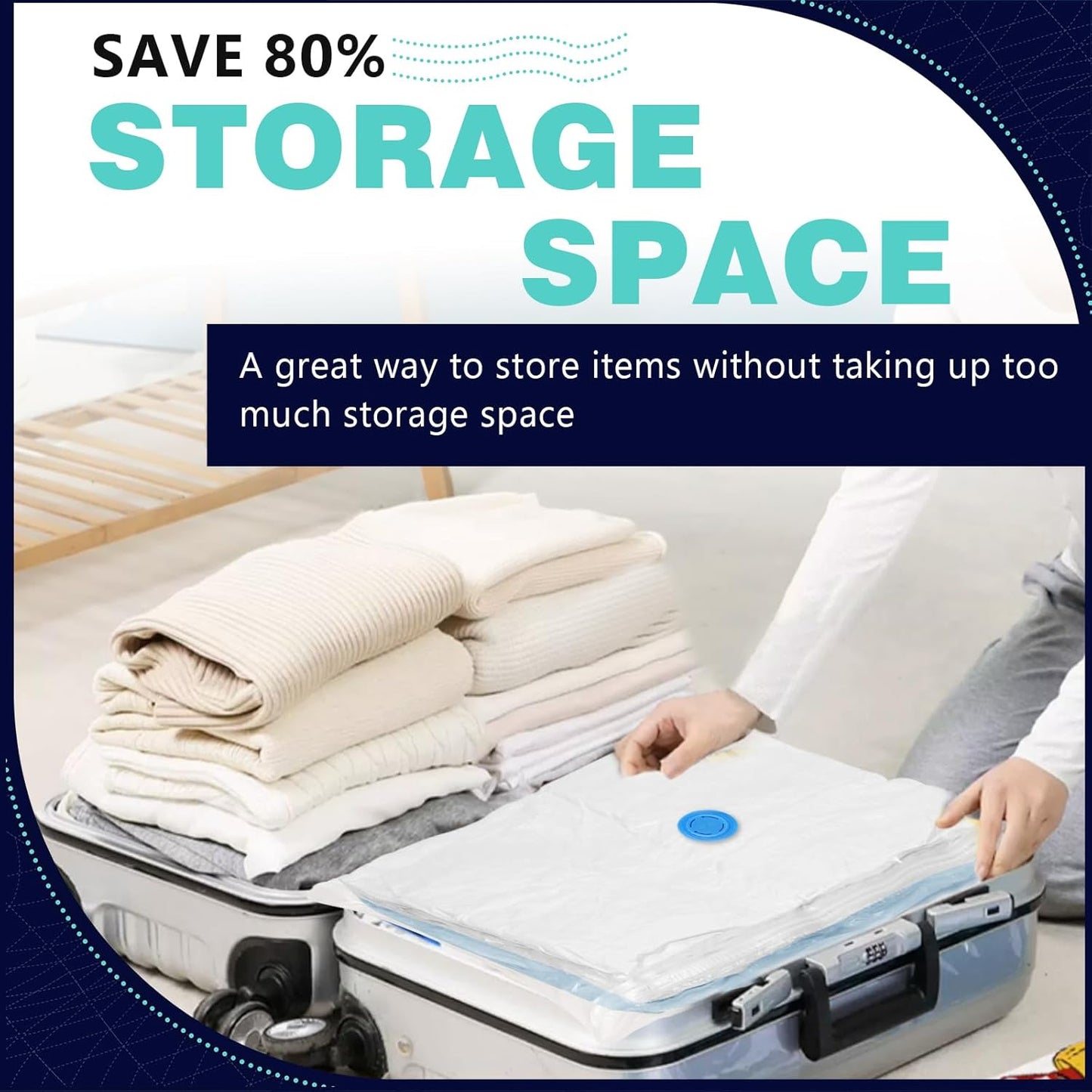 Vacuum Storage Bags for Blankets and Comforters 8 Jumbo Vacuum Seal Bags for Clothing Blankets Bedding with Electric Pump Compression Bag for Travel Luggage Jumbo Space Saver Storage Bag