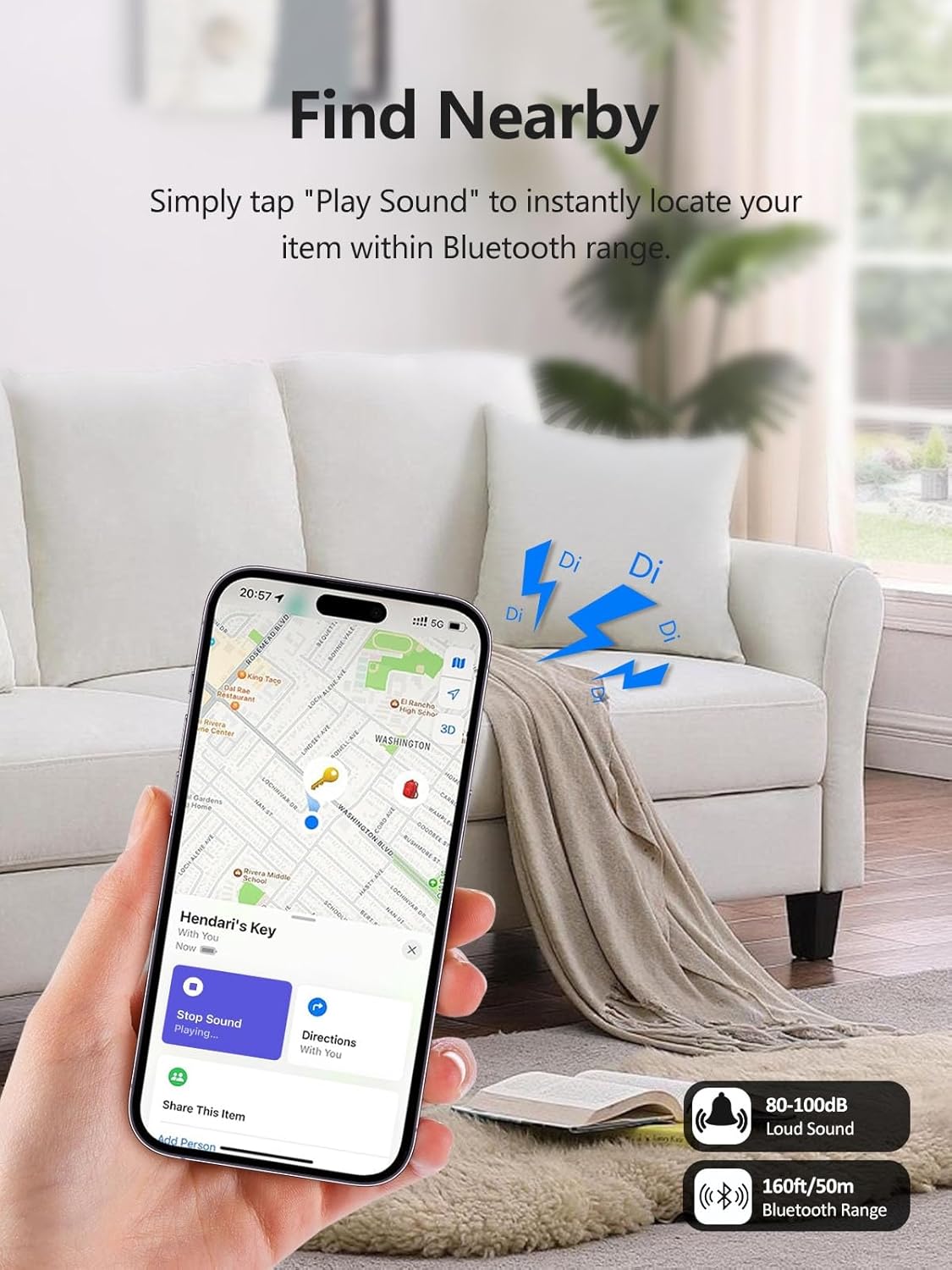 Tracker Tags, Item Finder Work with Apple Find My (iOS Only), Tracking Device Locator Smart Tag for Luggage, Keys, Wallet, Bike, Pets, Bags (Black, 4 Pack)
