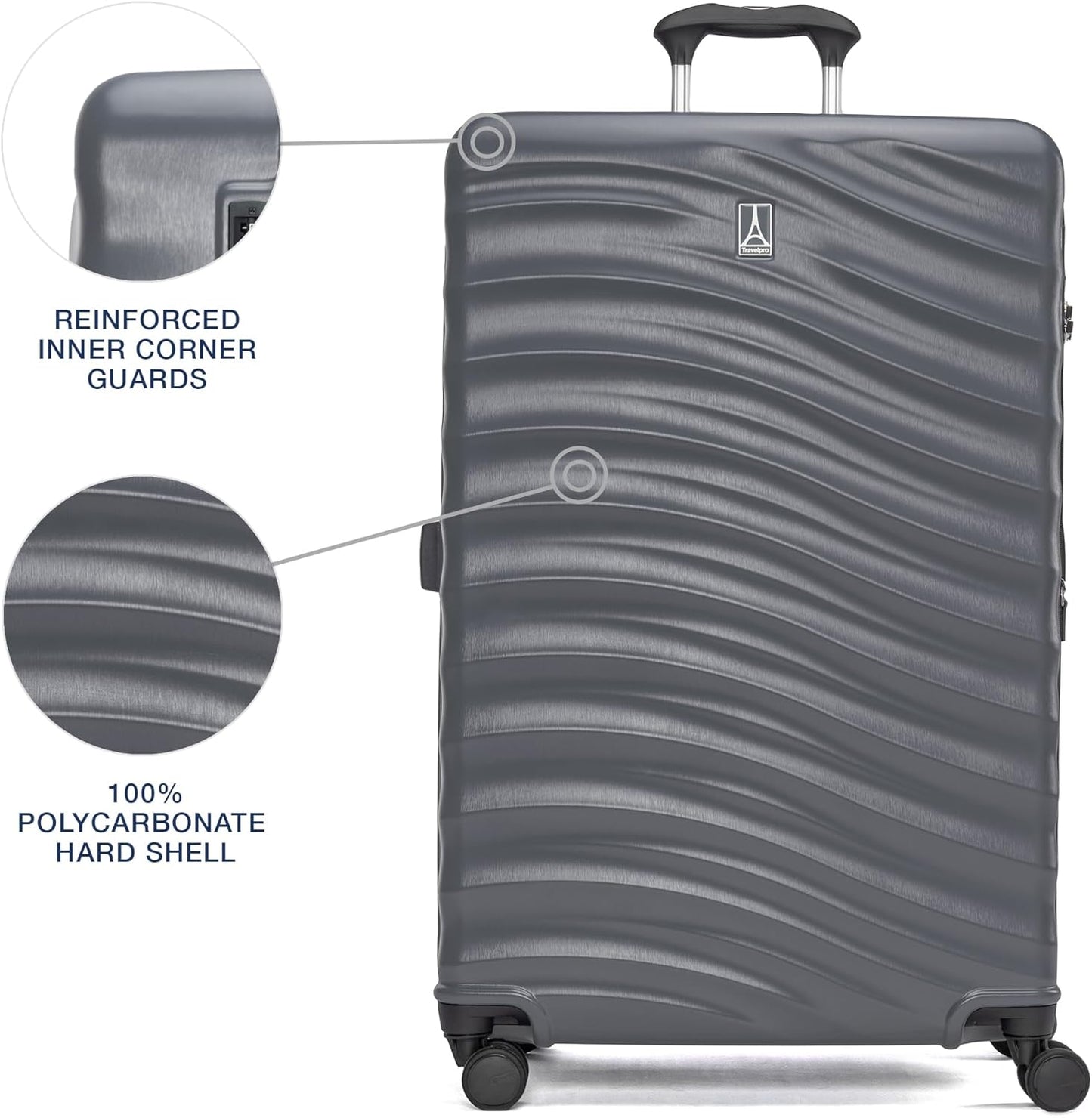 Travelpro Maxlite Air V2 Hardside Expandable Checked Luggage, 8 Spinner Wheels, Lightweight Hard Shell Suitcase, TSA lock, Shadow Grey, Checked Large 28-Inch