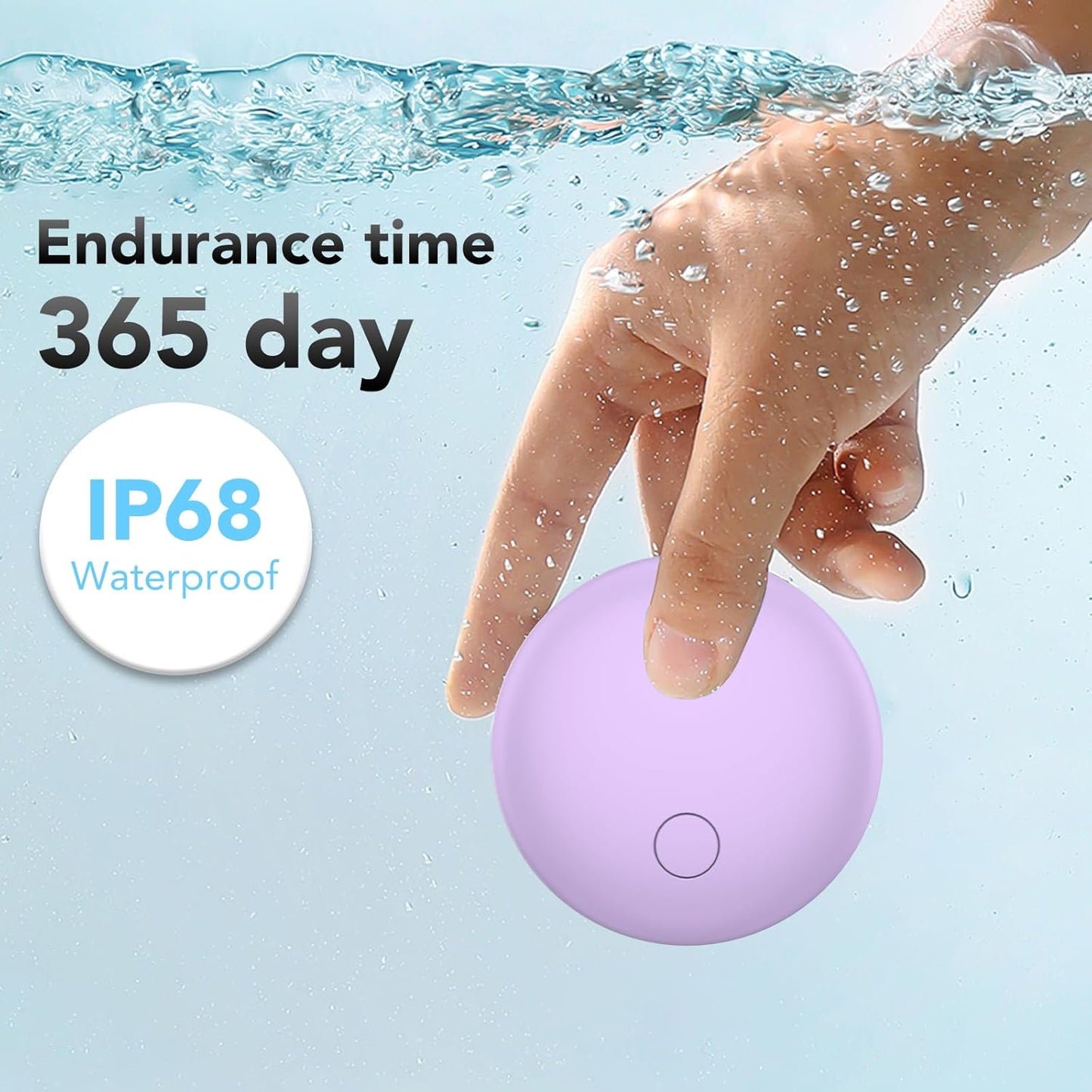 Air Tracker Tags 2-Pack, Item Finders Work for Apple Find My APP(iOS Only) Tracker Tags for Keys, Luggage, Backpack etc,Replaceable Battery, IP67 Waterproof with Holder Keychain, Pink and Light Purple