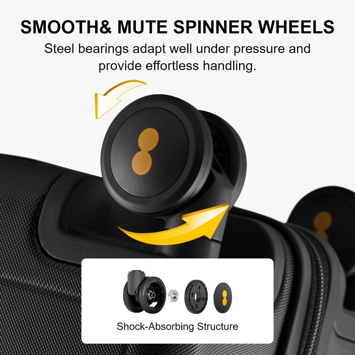 LEVEL8 Carry on Luggage Airline Approved, Small Carry on Suitcases with Wheels, Lightweight Hardside Textured Luggage for Travel, Tsa Approved, 20-Inch, Black