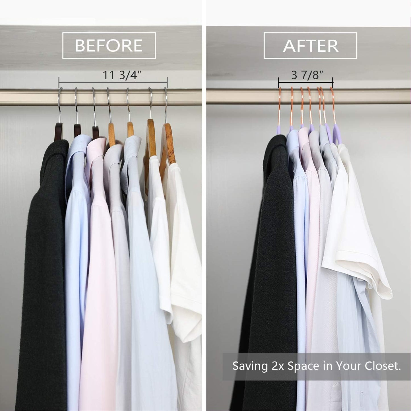 MIZGI Premium Velvet Hangers (50 Pack) Heavy Duty - Non Slip Felt Hangers - Velvet Suit Hanger Light Purple - Rose Gold Hooks,Space Saving Clothes Hanger