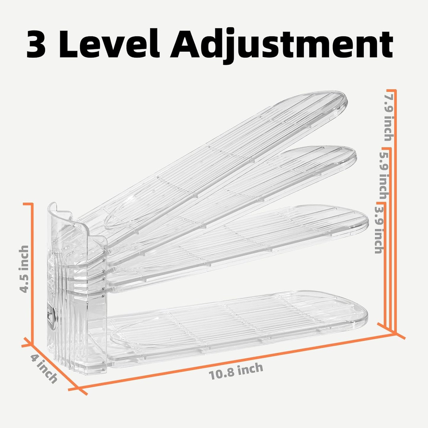 Shoe Slots Organizer, 20PCS Adjustable Double Layer Stack Shoe Rack, 50% Space-Saving Storage Rack Holder, Transparent
