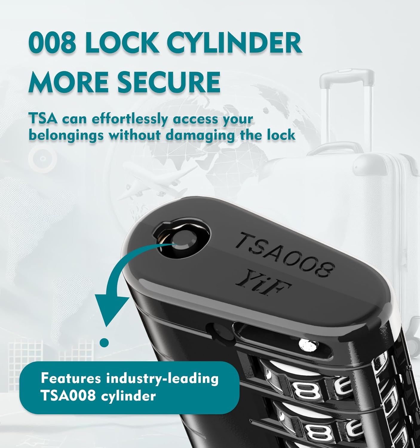 ANVIL TSA Approved Luggage Locks – High Security TSA008 Combination Travel Locks with Inspection Indicator for Suitcases and Backpacks. (6, Black)