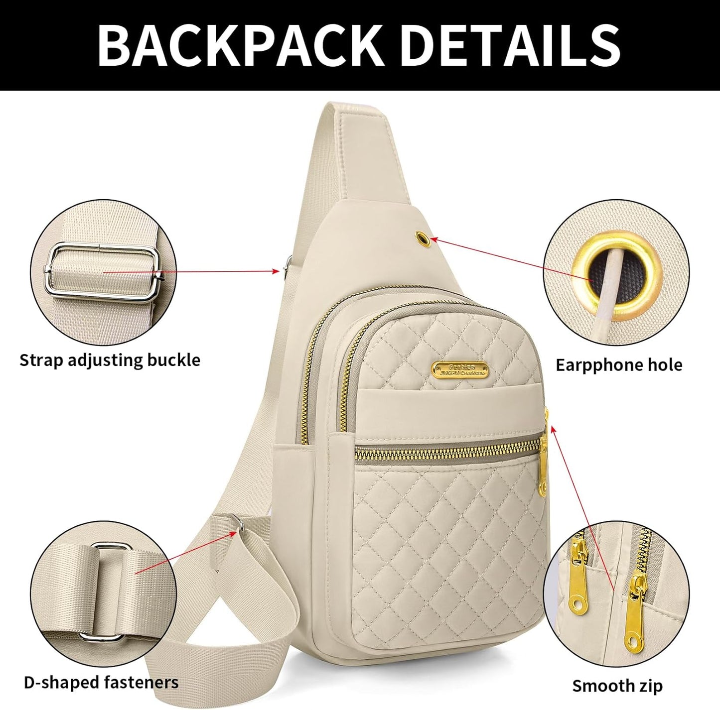 Small Sling Bag For Women Men Casual Crossbody Sling Backpack