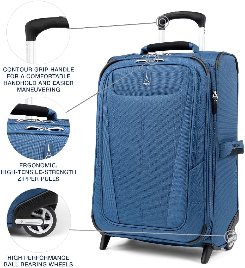 Travelpro Maxlite 5 Softside Expandable Upright 2 Wheel Carry-on Luggage, Lightweight, 22-Inch — Ensign Blue
