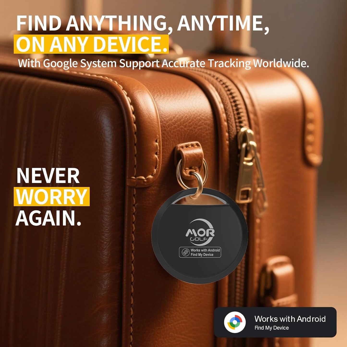 Android Air Tracker Tag 4 Pack for Luggage Tracker Tags Works with Google Find My Device App, Bluetooth Tracker Tag Key Finder and Item Locator for Wallets, Backpack, Suitcases, Replaceable Battery