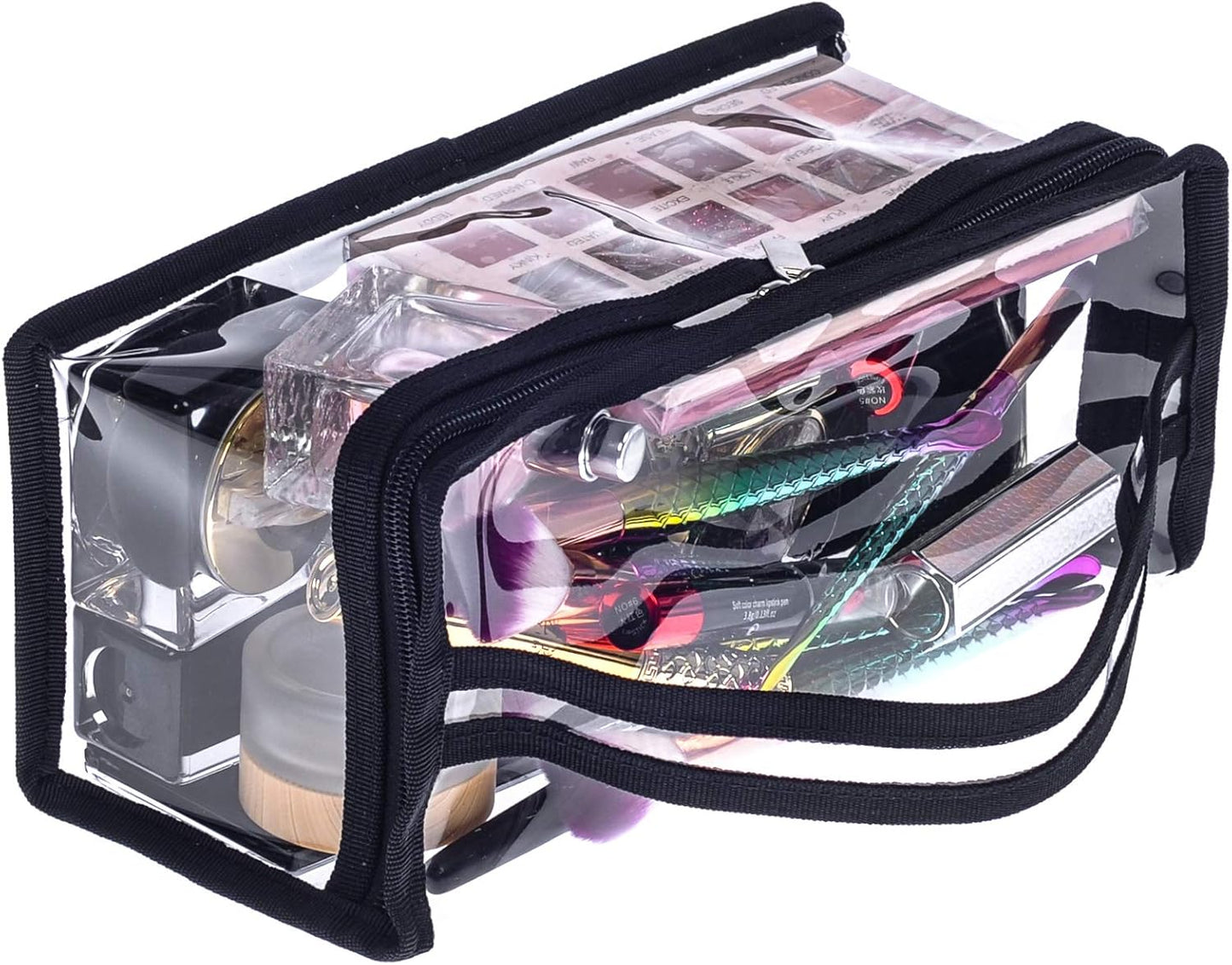 Small Rectangular Clear PVC Makeup Bag Make Up Artist Tool Organizer Pouch Bag Transparent Vinyl Cosmetic Bag Actor Bag with Handle