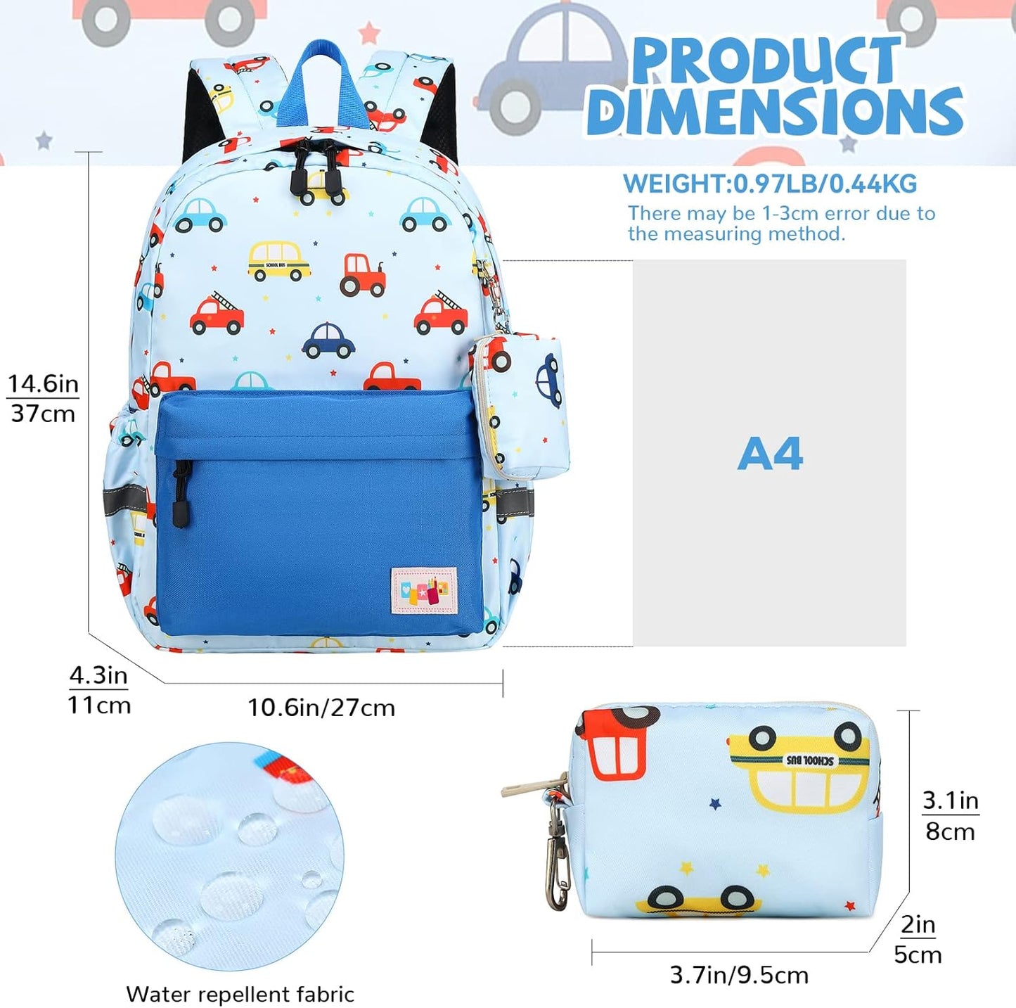 mygreen Toddler Backpack, Kids Backpack for Boys and Girls with Chest Strap