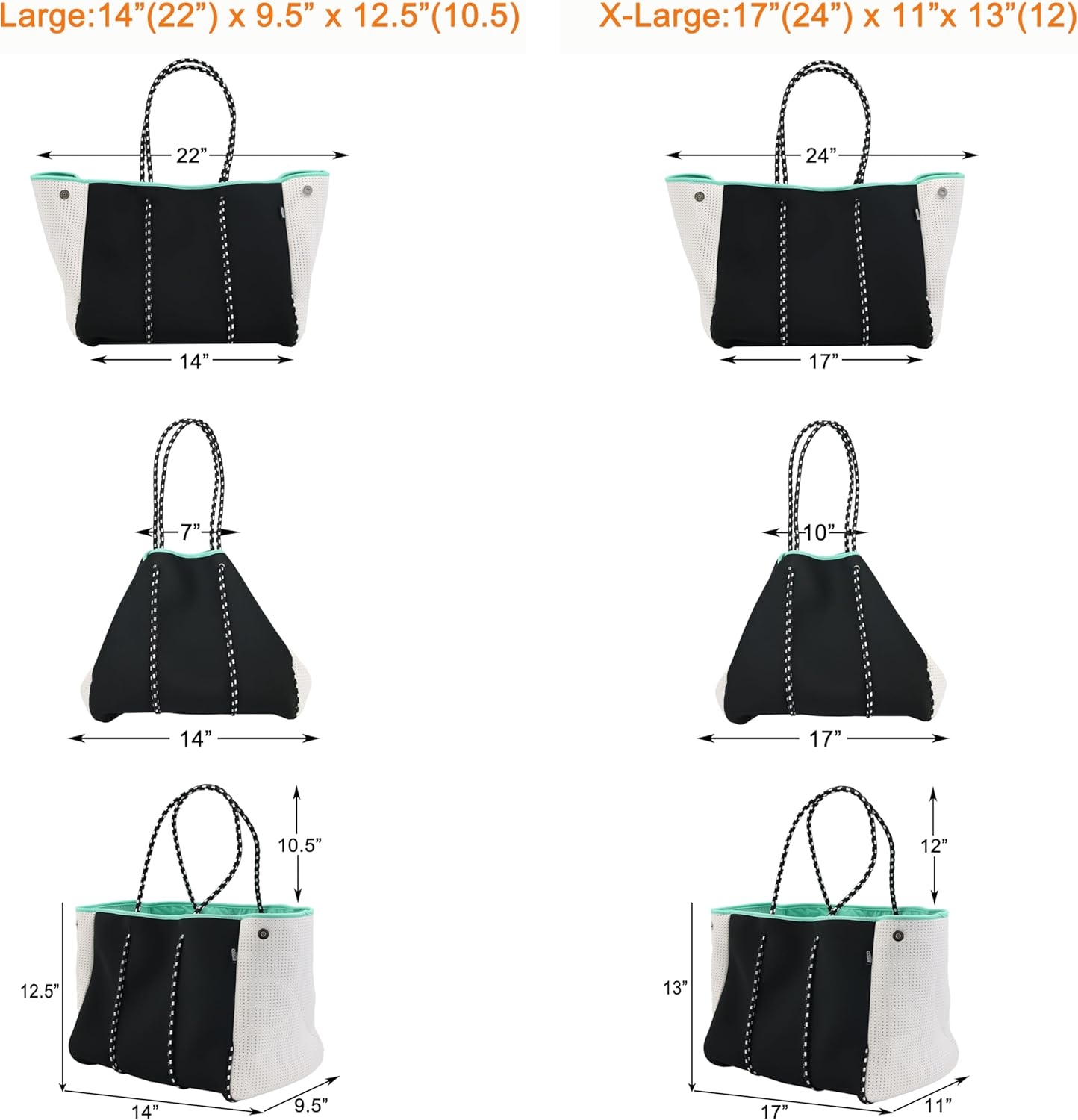 QOGiR Neoprene Multipurpose Beach Bag Tote with Inner Zipper Pocket … … … …