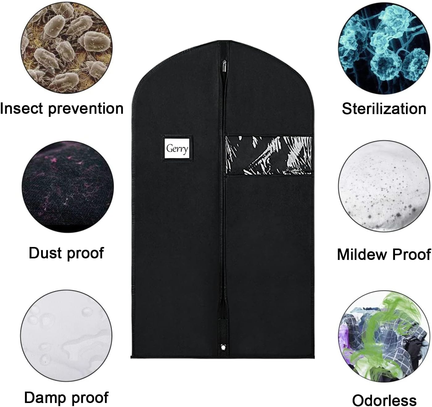 Univivi 16 Pack Suit Bags Garment Bag for Men Storage 40-inch Clothes Cover with Clear Window and ID Card Holder for Suit Jacket, Skirt, Shirt and Coat