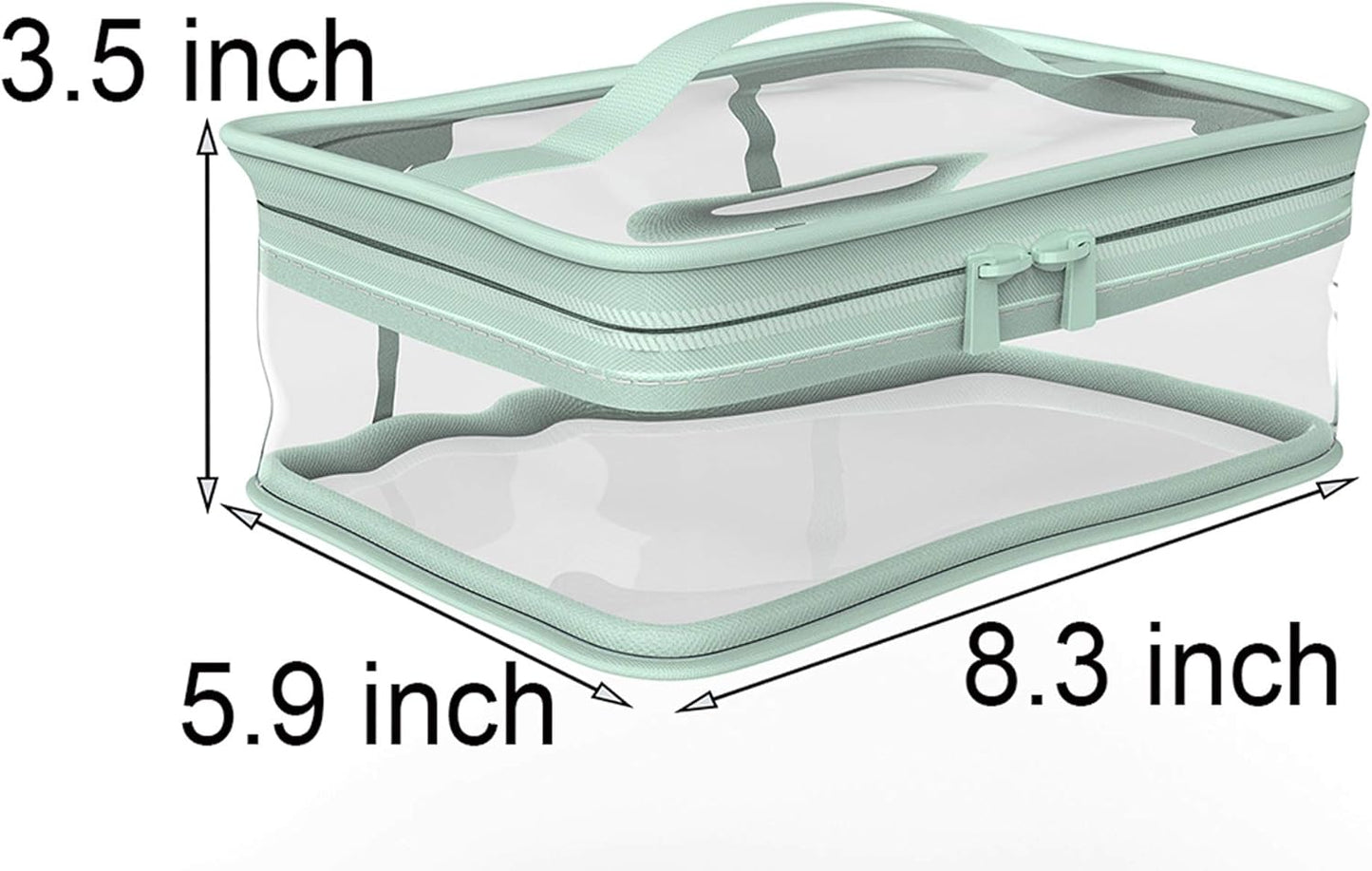 Makeup Bag Zipper Waterproof Portable Travel Storage Pouch 2 Pcs