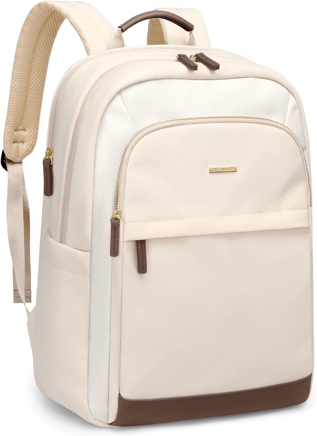 Laptop Backpack for Women Travel Carry On Bag Weekender Business Multilayer Personal Item Backpack,16 Inch,WApricot