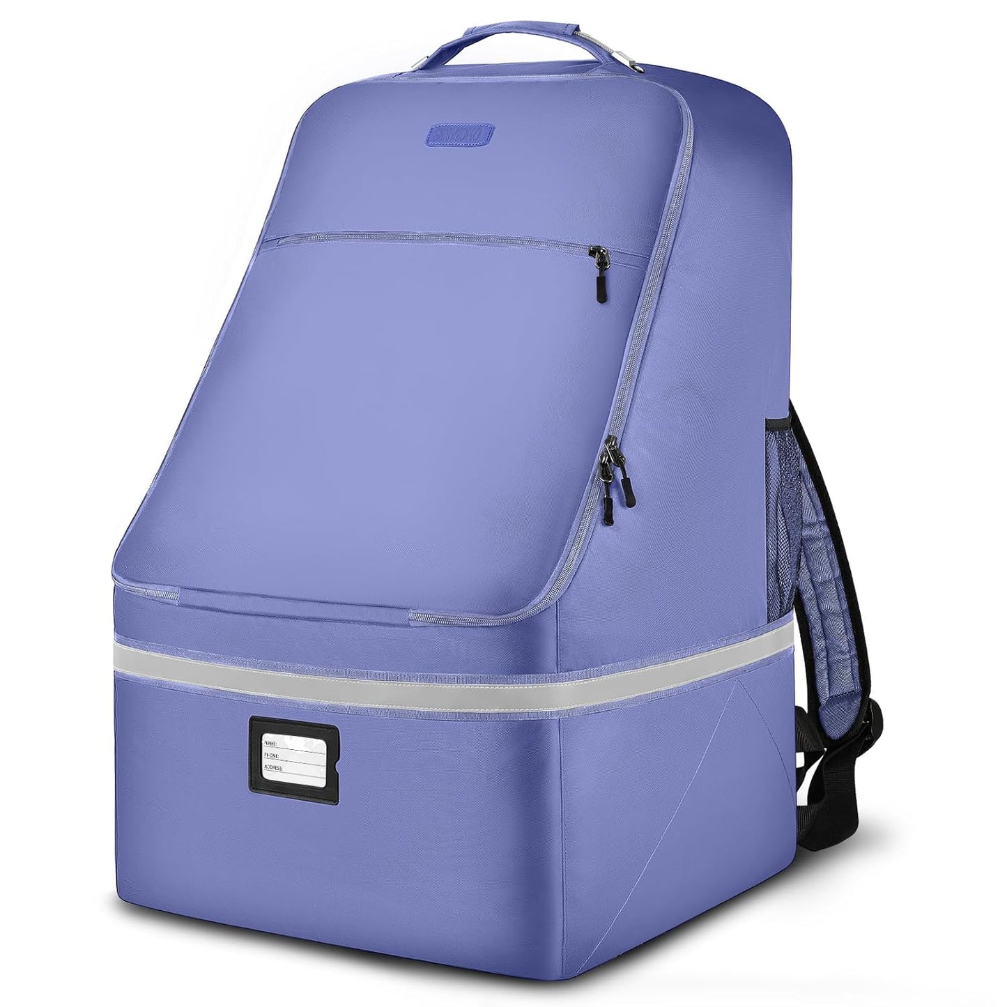 Car Seat Travel Bag - Padded Car Seat Carrier with Steel Cable Handle and Reflective Stripes, Large Durable Airport Gate Check Bag with Shoulder Strap