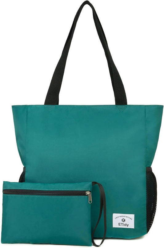 ETidy Large Capacity Foldable Tote Bag With Zipper Water-resistant SandproofWomen Beach Bag Handbag GymBag Travel ShoppingBag