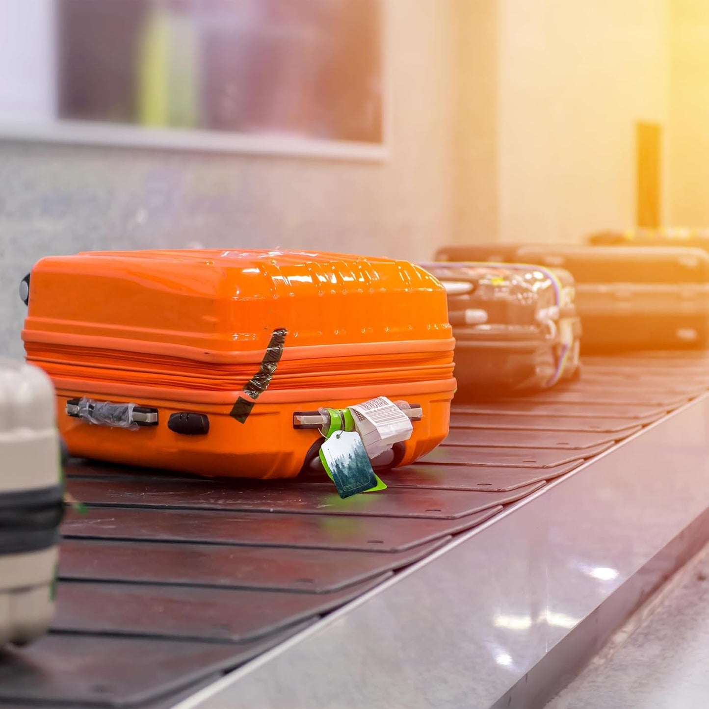 2 Pack Misty Forest Luggage Tag for Suitcases Misty Valley and Dark Forest PU Leather Bag Travel Suitcase ID Identifier Baggage Tags for Women Men Travel