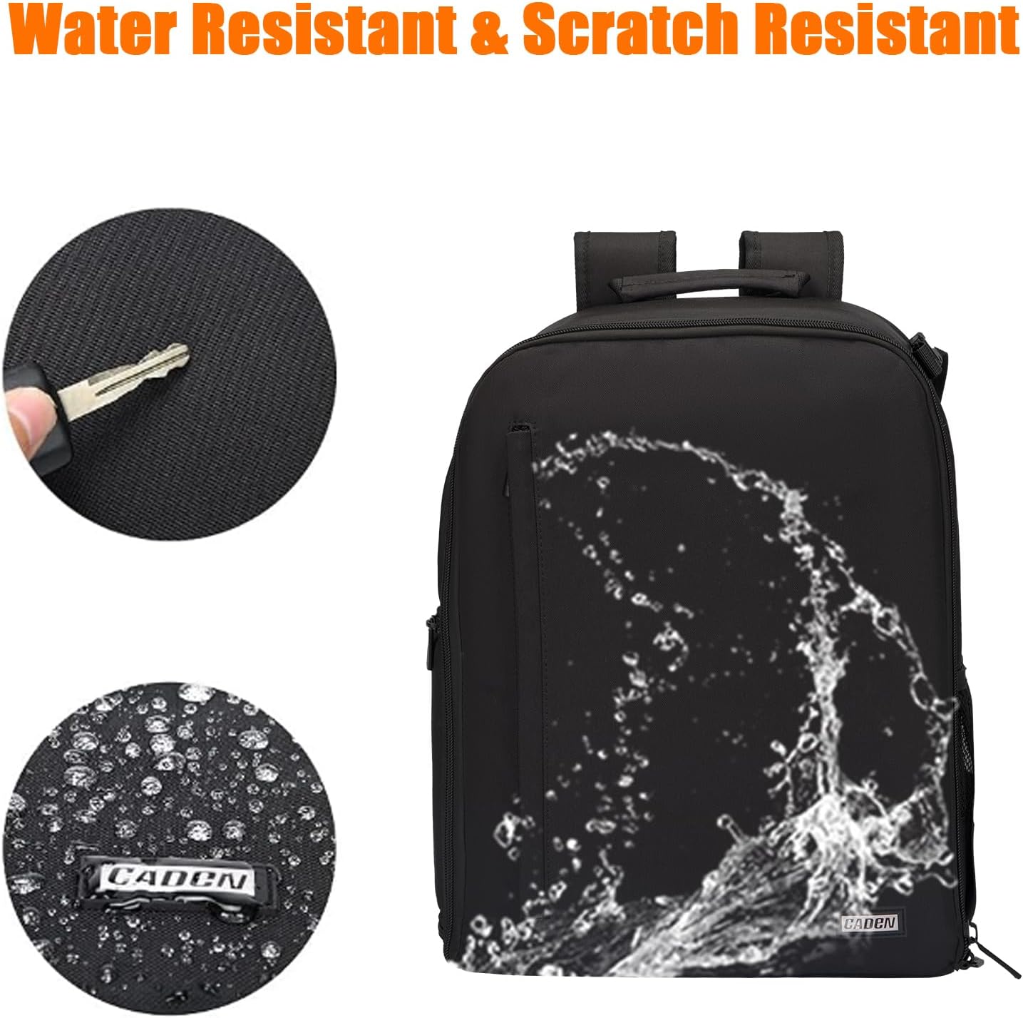 CADeN Camera Backpack Bag with Laptop Compartment 15.6" for DSLR/SLR Mirrorless Camera Waterproof, Camera Case Compatible for Sony Canon Nikon Camera and Lens Tripod Accessories Black