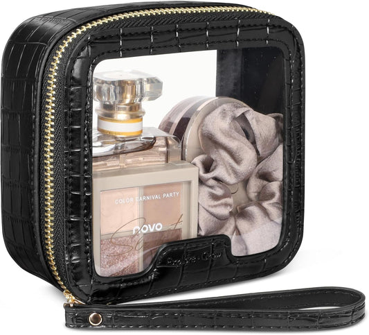 PACKISM TSA Approved Toiletry Bag - Upgrade Color-Edged Clear Makeup Bags, Clear Toiletry Bags For Traveling Fits Various Storage Needs