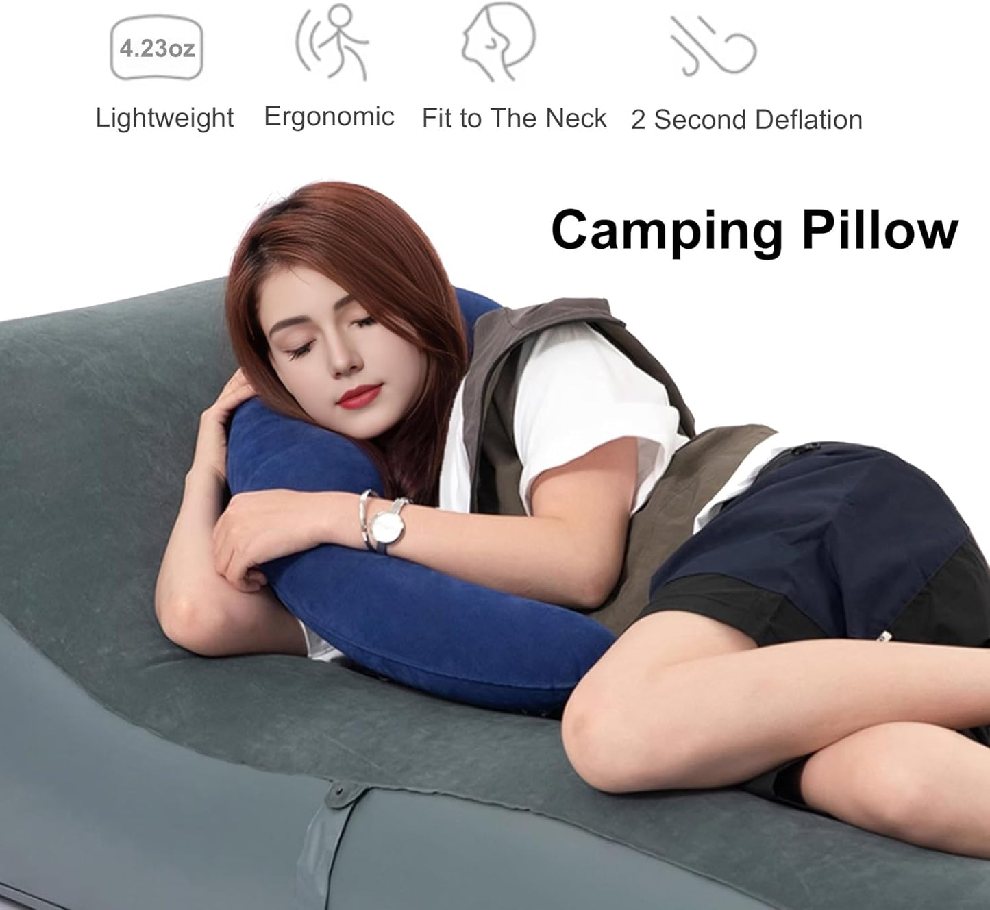 Inflatable Neck Pillow for Traveling on Plane, Inflatable Travel Pillows for Airplanes, Kids Body Pillow, Kids Neck Pillows for Travel, Airplane Pillow for Long Flights