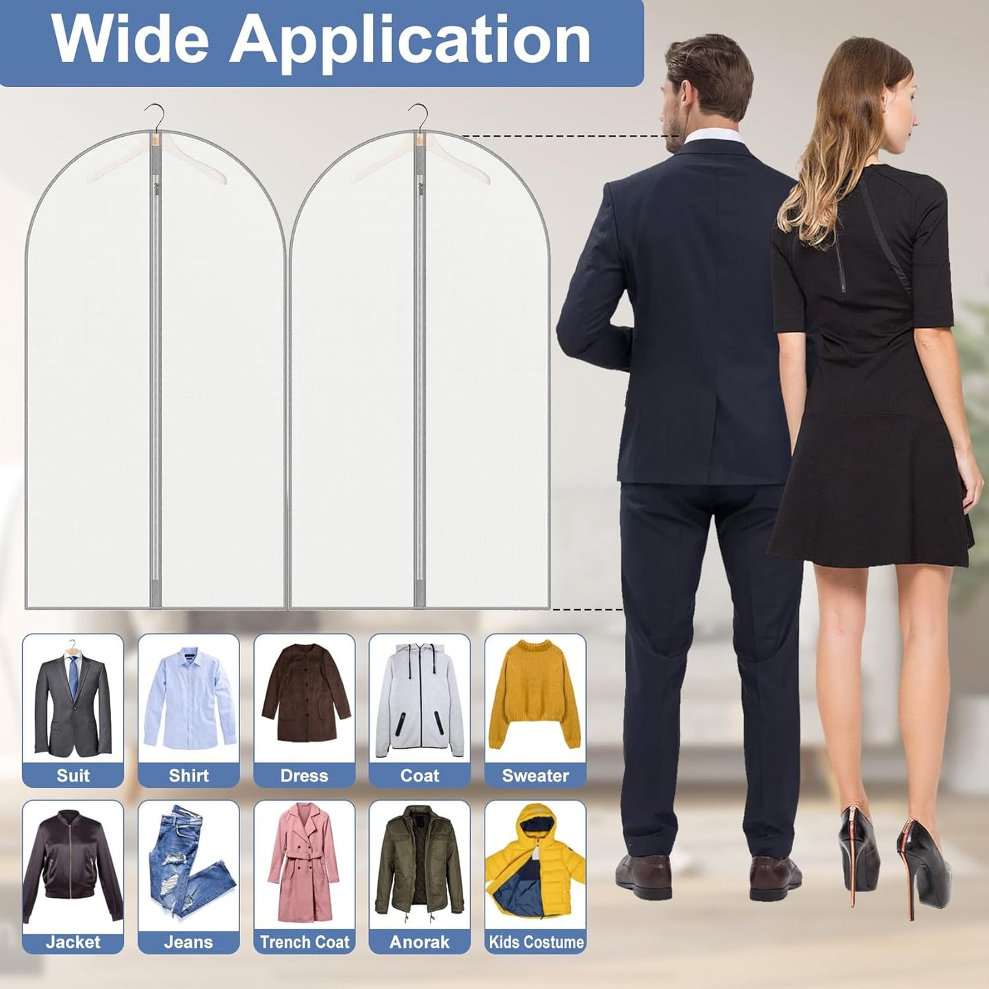 Vacuum Storage Bags, Compression Space Saver Vacuum Seal Bags for Clothing Travel Luggage Comforters Blankets Pillows Bedding (Transparent, 12 Pack)