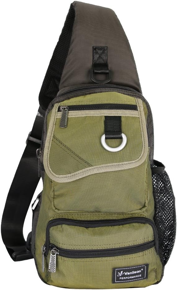 Sling Bag Chest Shoulder Backpack Crossbody Multipurpose Daypack For Men Women Green
