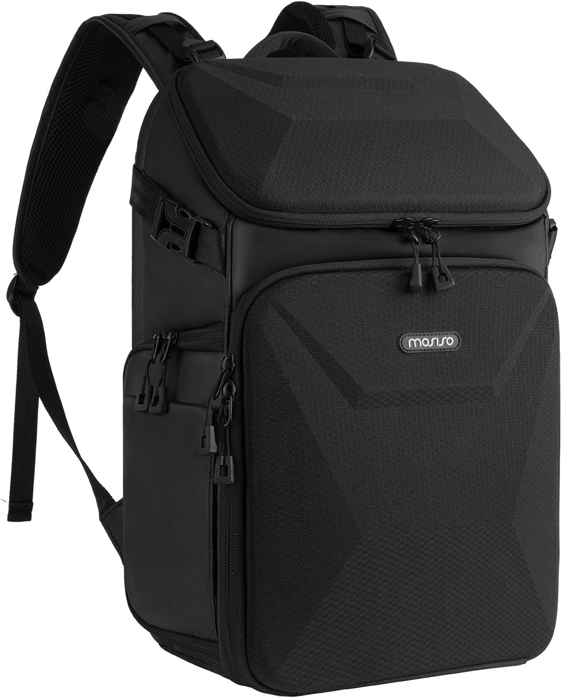 MOSISO Camera Backpack, DSLR Camera Bag with Waterproof Rain Cover, Honeycomb Hardshell Case Photography Travel Backpack with 15-16 inch Laptop Compartment & Tripod Holder for Canon/Nikon/Sony, Black