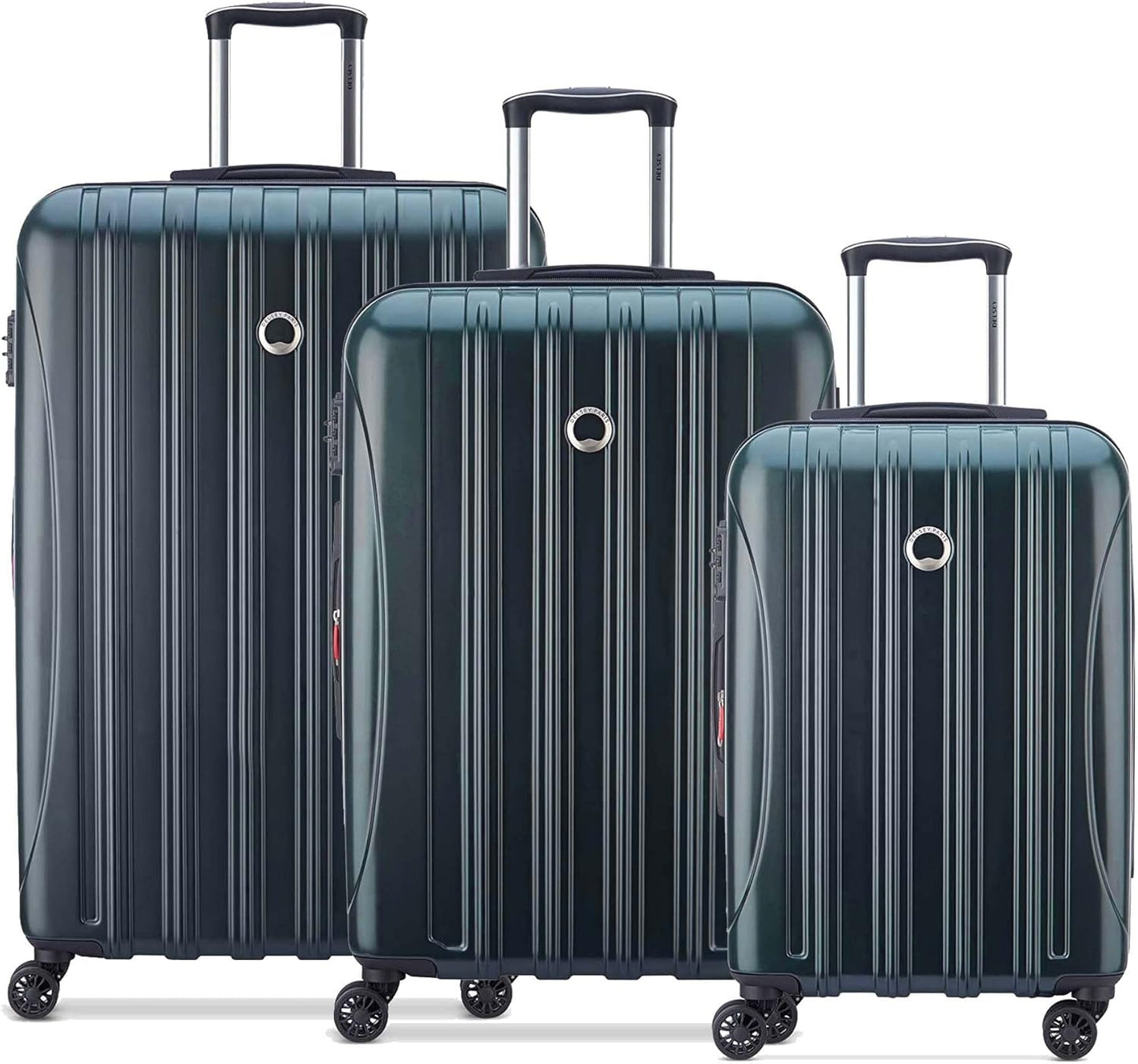 DELSEY PARIS Helium Aero Hardside Expandable Luggage with Spinner Wheels, Teal, 3-Piece Set (21/24/28)