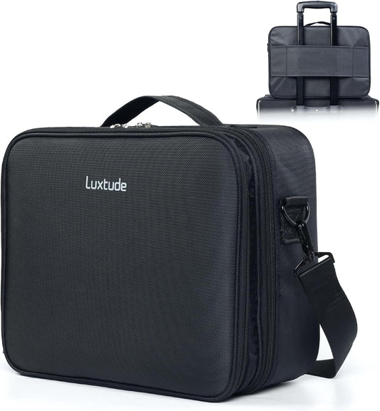 Luxtude Electronic Organizer Travel Case Large, Double Layer Tech Carrying Case, Cord Organizers Travel, Cable Organizers Bag, Large Charger Bag, Home Electronics Case Fits for iPad (Up to 12.9 in)
