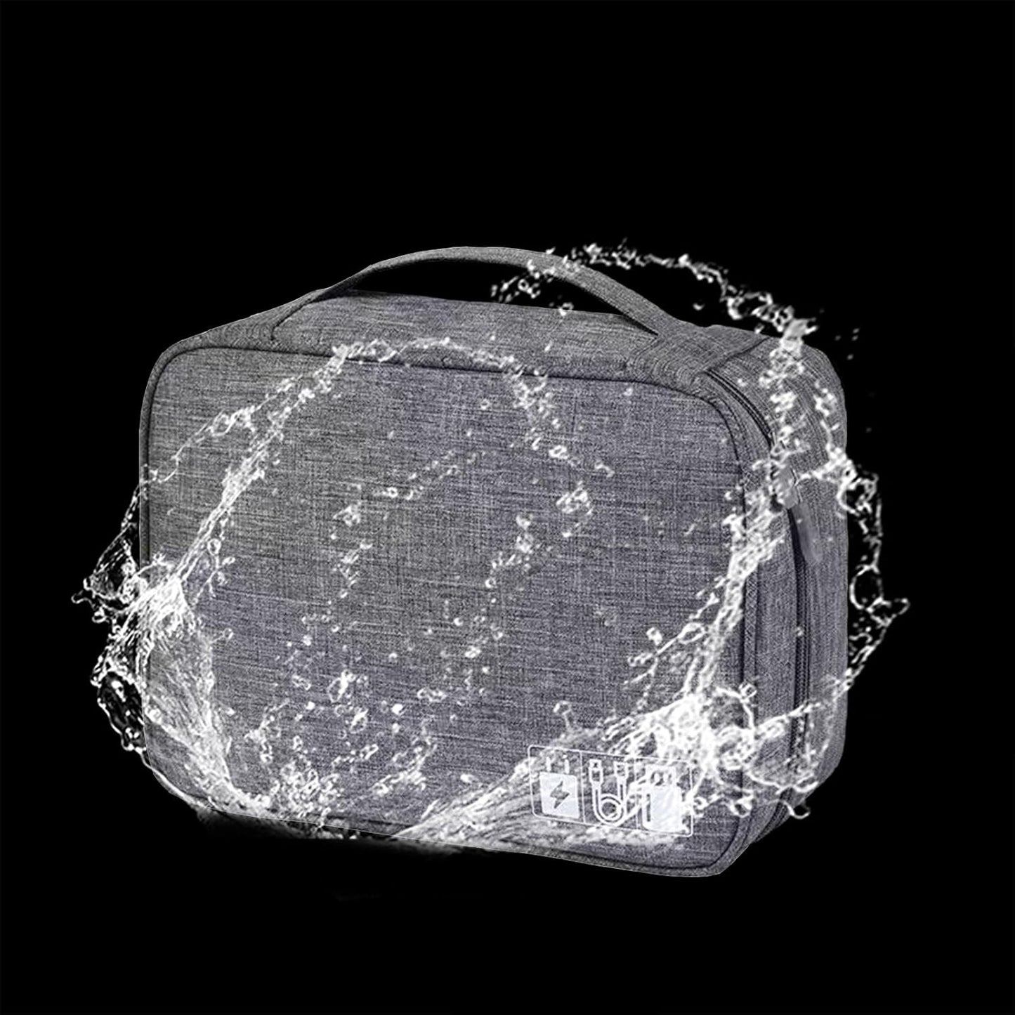Cable Organizer bag for women or men,Electronic Accessories Carry Case Portable Waterproof Double Layers All-in-One Storage Bag for Cord, Charger, Phone, Earphone (Grey)