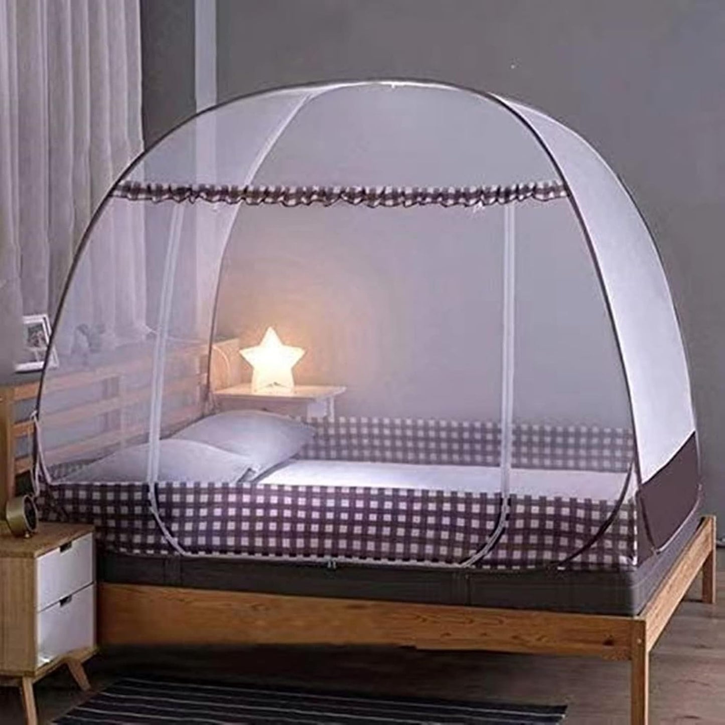 Large Mosquito Net Tent Canopy for Bed - Folding Portable Design Travel POP UP Netting, L80*W72*H60inch Queen King Size