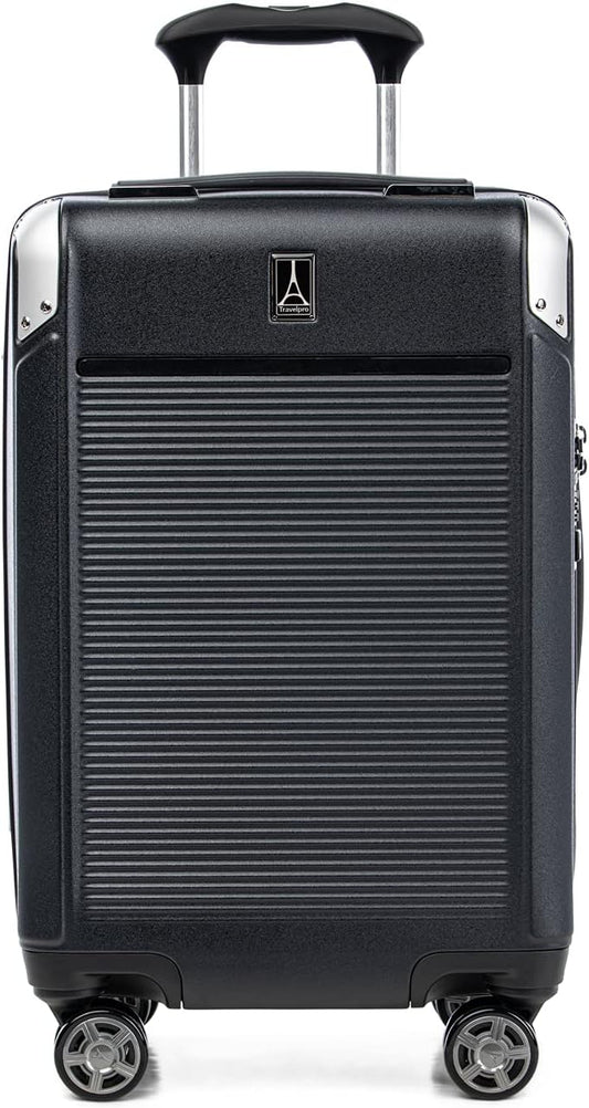 Travelpro Platinum Elite Hardside Expandable Carry on Luggage, 8 Wheel Spinner, TSA Lock, Hard Shell Polycarbonate Suitcase, Shadow Black, Carry on 21-Inch