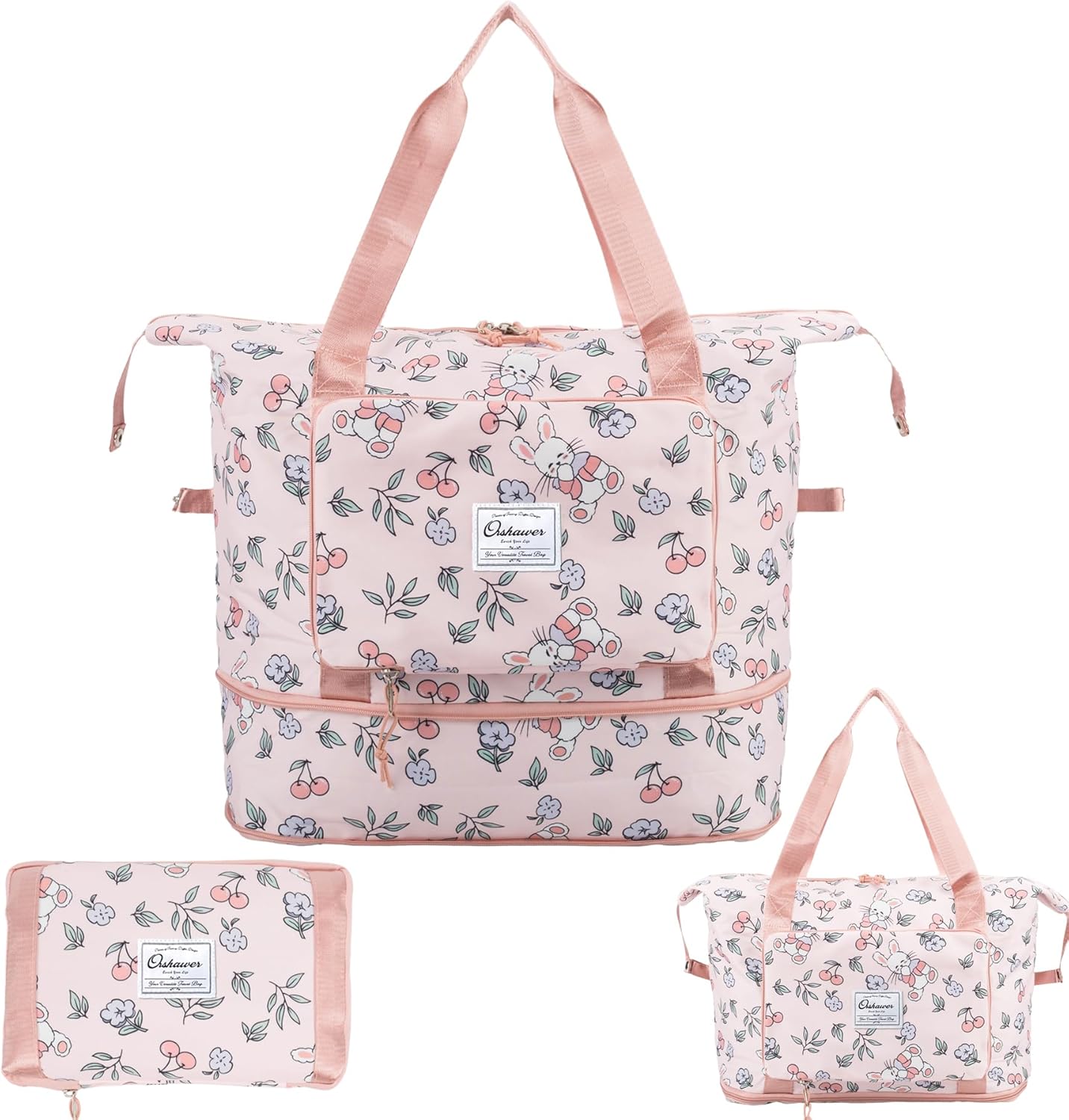 Large Capacity Foldable Travel Bag Expandable Portable Carry on Bag Dry&Wet Separation Sports Duffel Bags