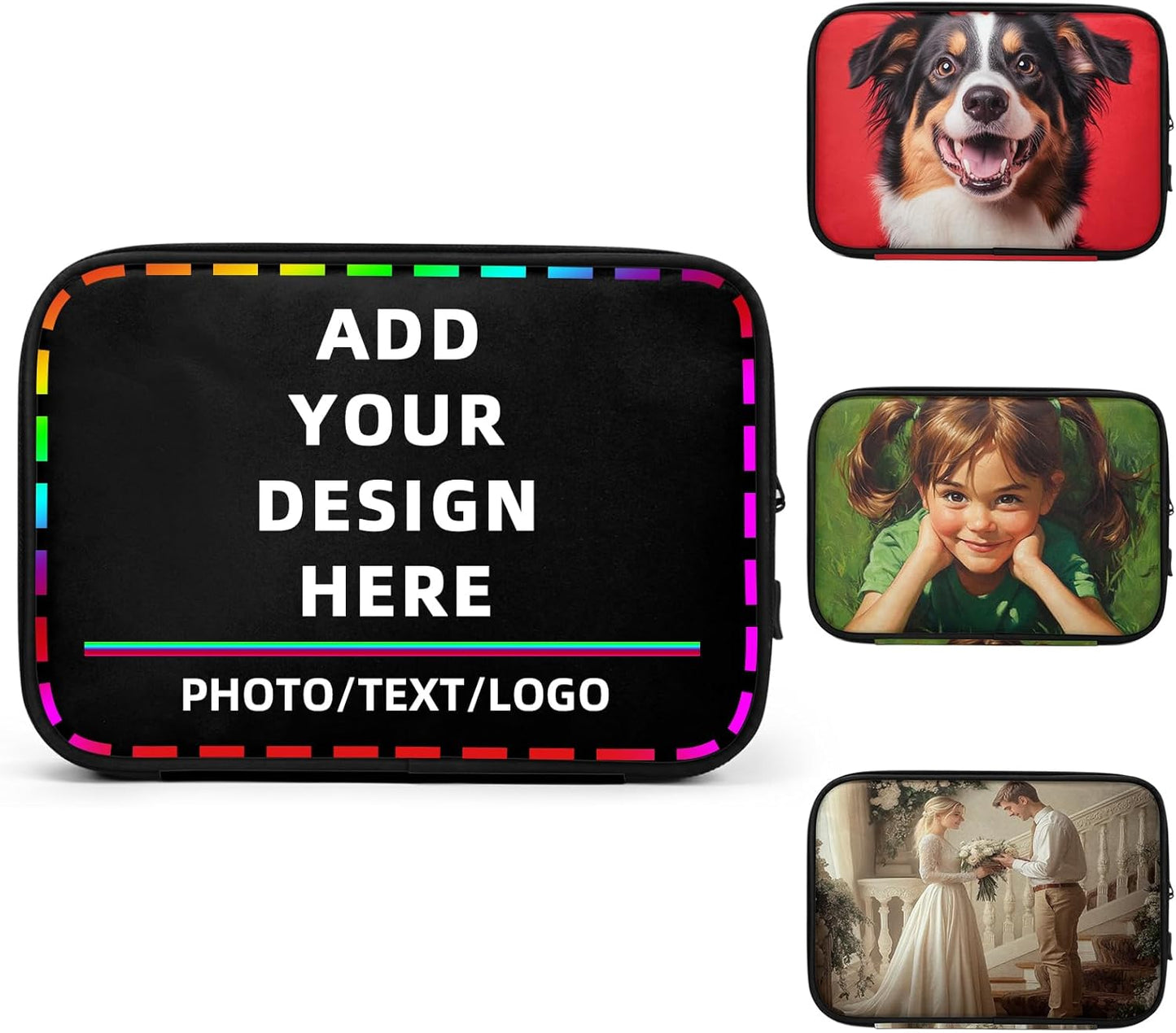 Custom Electronics Organizer Travel Case Customize Personalized Text Image Cable Charger Cord Tech Organizer Pouch Accessories Bag