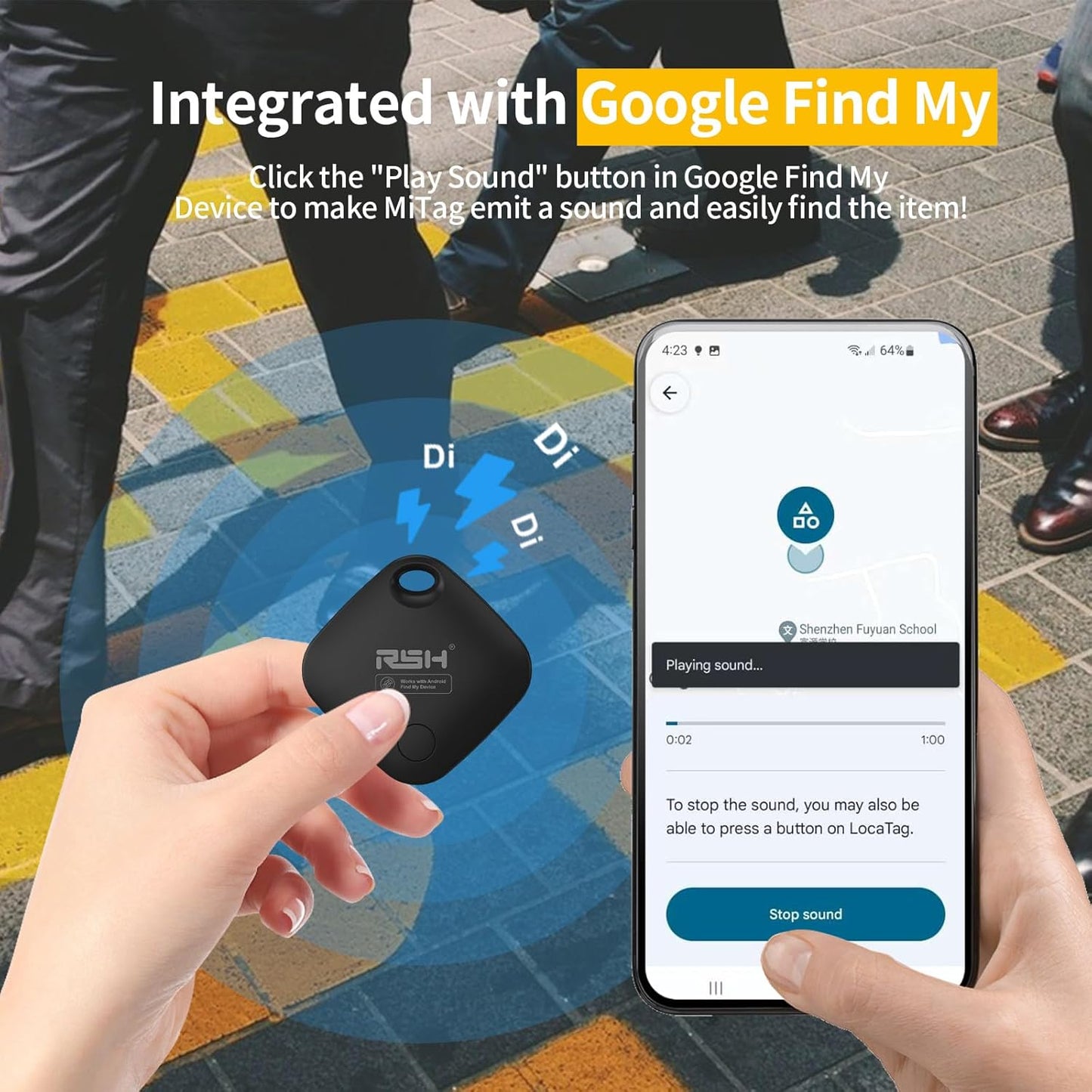 Air Tracker Tag 4 Pack for Android Luggage Tracker Tags Works with Google Find Hub, Bluetooth Tracker Smart Key Finder and Item Locator for Luggage, Backpack, Suitcases, Replaceable Battery