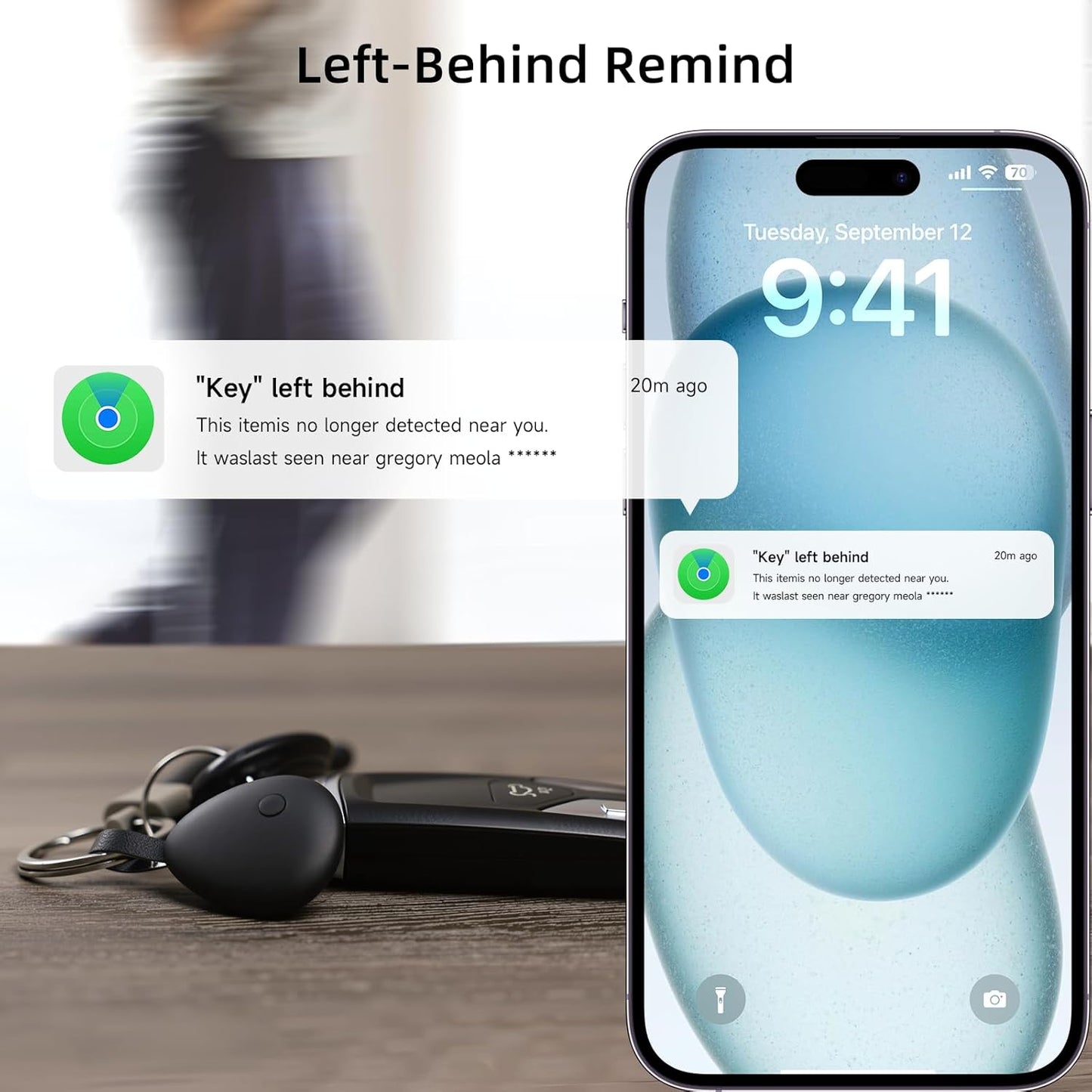 [Apple MFi Certified] Air Tracker Tags 4 Pack (iOS Only), Bluetooth Tracker for Apple Find My, Replaceable Battery, Key Finder and Item Locator Smart Tag for Keys, Bags, Luggage, Pets, Wallet