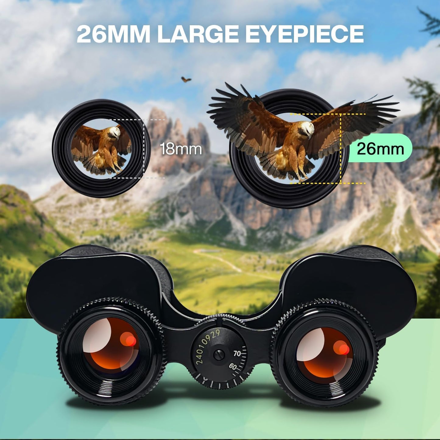 10x25 High Powered Binoculars for Adults, Waterproof Compact Binoculars with Low Light Vision for Bird Watching Hunting Football Games Travel Stargazing Cruise with Carrying Bag