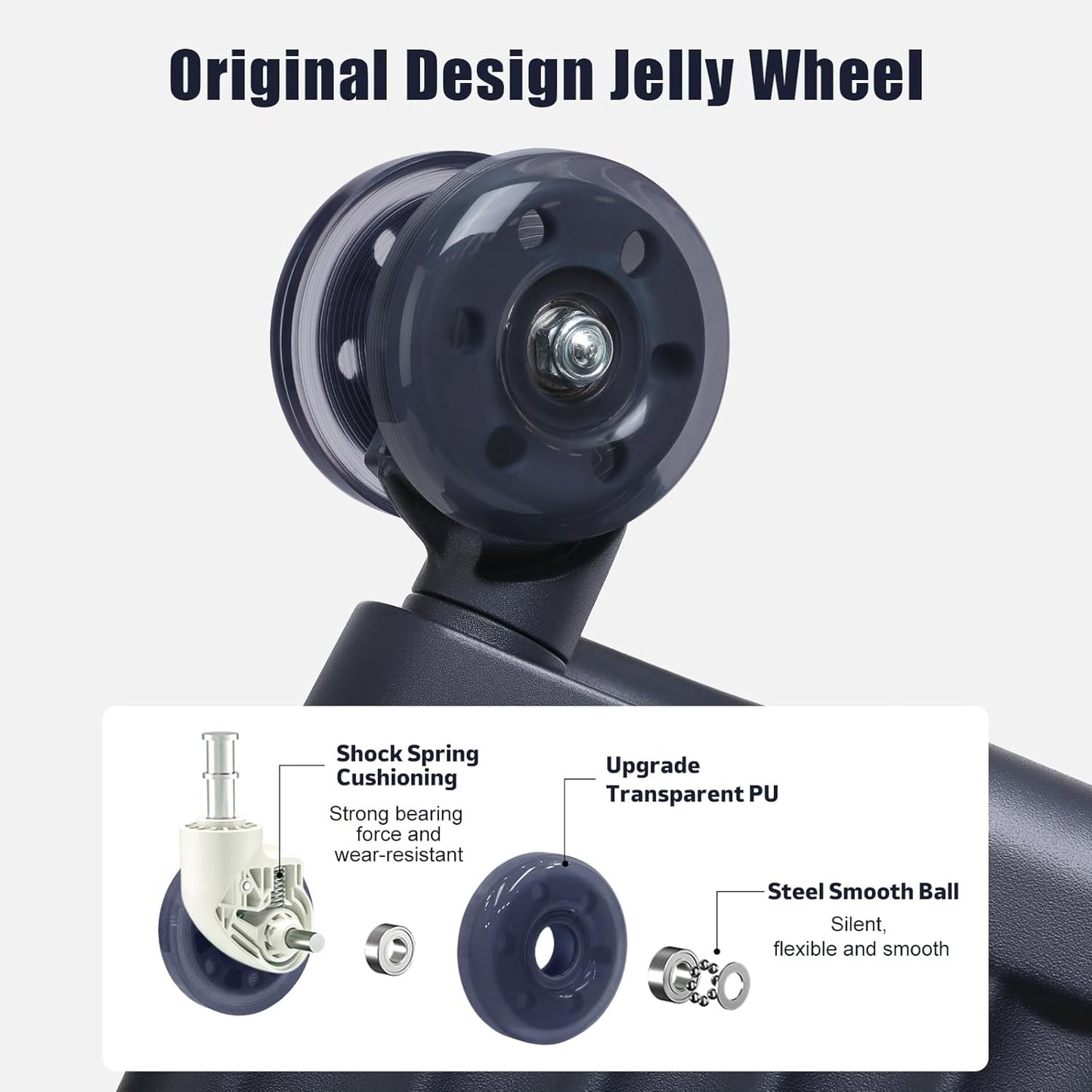 Aluminium Frame Checked-Luggage with Smooth Jelly Wheels, Hardside Zipperless Rolling Suitcase with TSA Lock (Blue, 24-Inch)