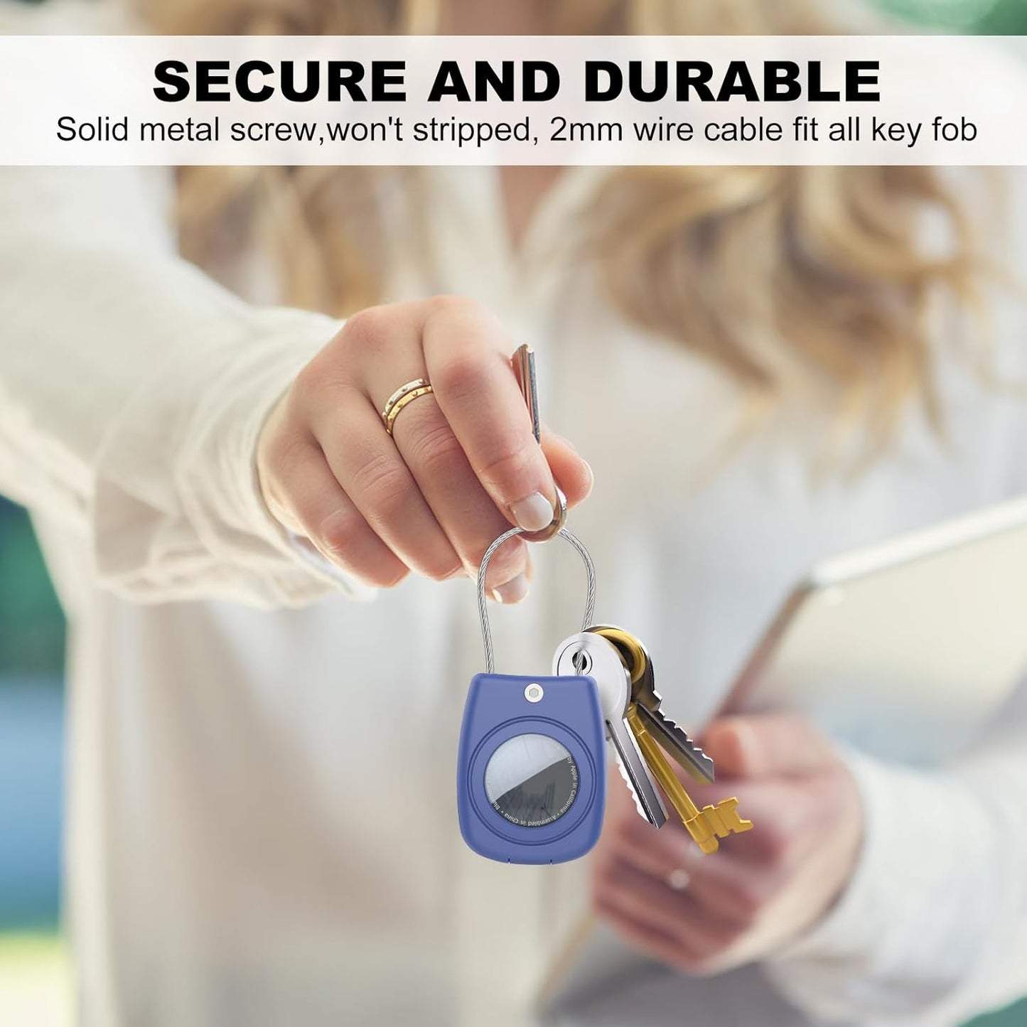 IPX8 Waterproof Airtag Holder Air Tag Case with Keychain, 4-Pack AirTags All-Round Protect Case for Apple Tag Tracker, Air Tags Holder for Luggage, Key, Pet, Backpack（4 Colors）