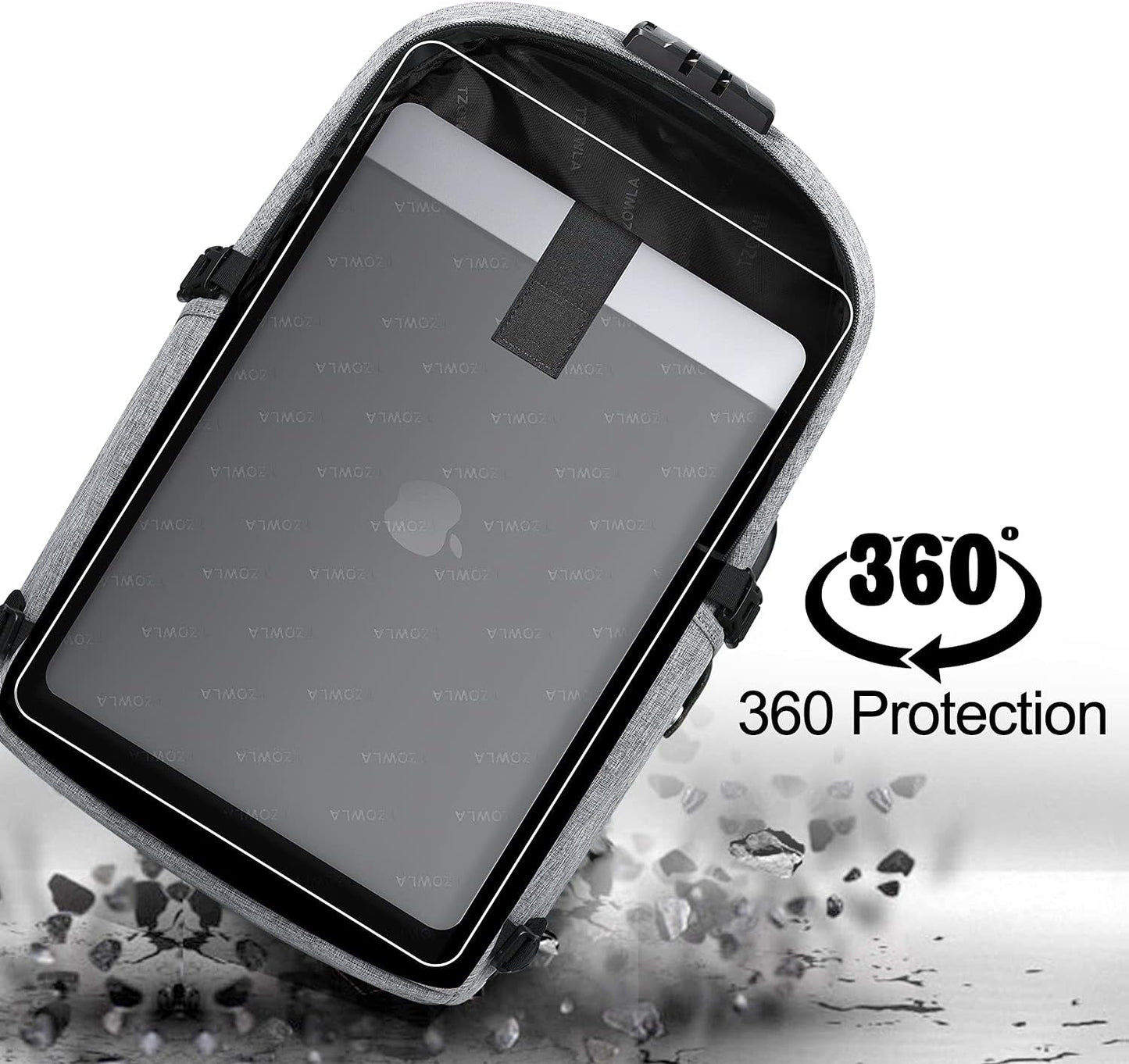 Laptop Backpack for unisex,Anti Theft Water Resistant Travel Work Backpack with USB Charging and Lock 15.6 Inch Computer Bag, Grey