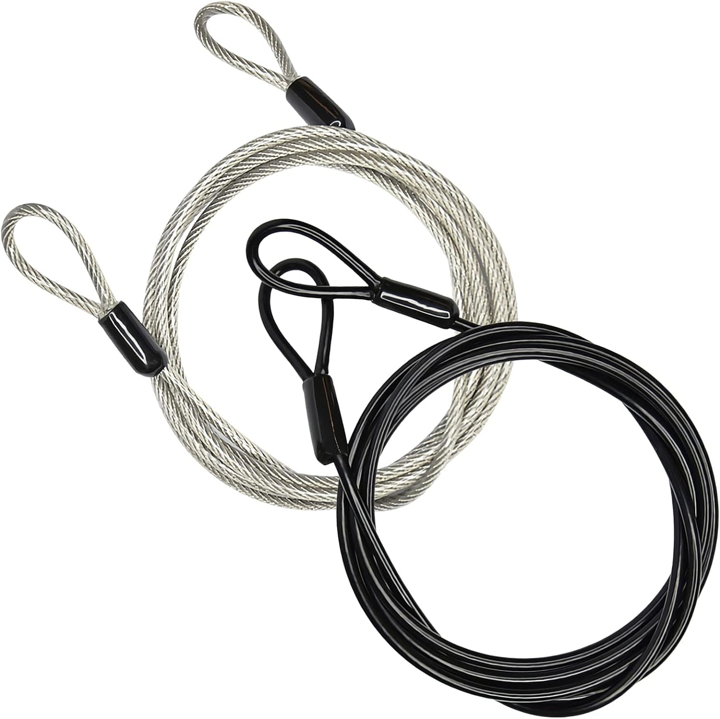 100CM/3.3ft 3mm Outdoor Travel Security Cable Lock,Braided Steel Coated Safety Cable Luggage Lock,Safety Cable Wire Rope Double Loop Lightweight GOMRQING (2 Pack)