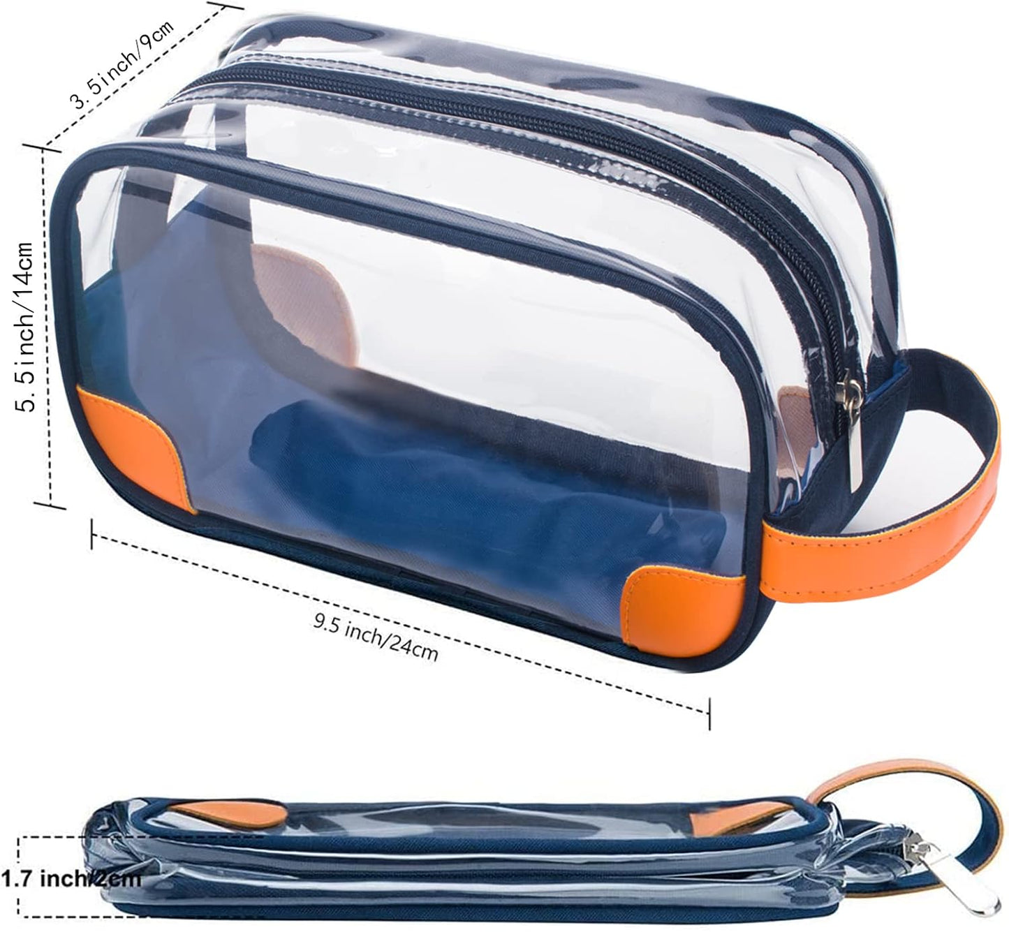 Lermende Toiletry Bag, Clear Shaving Dopp Kit for Men Travel Toiletry Bag with Hand Strap Unisex Bathroom Toiletries Organiser