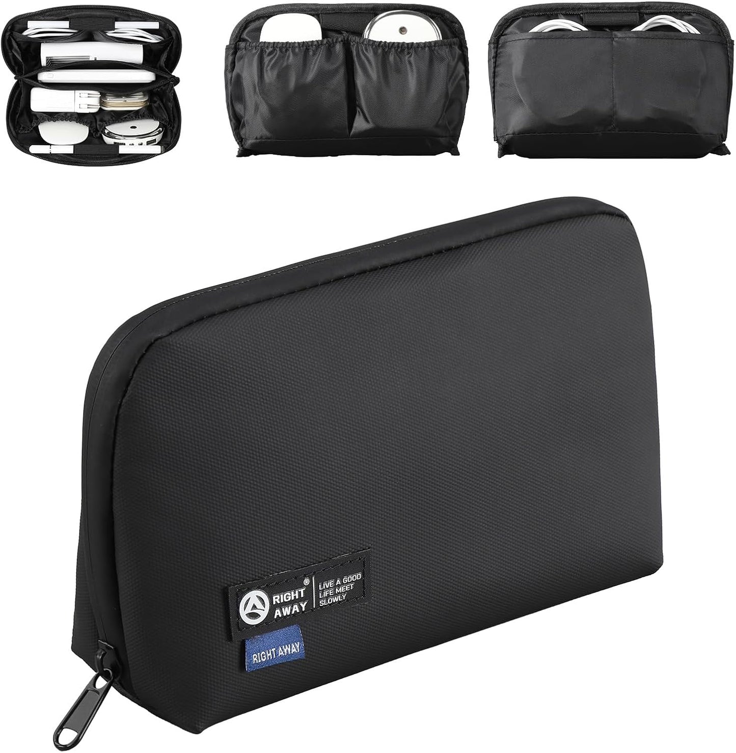 RIGHT AWAY Electronic Organizer,Waterproof Travel Accessories Storage, Tech Pouch for Cord, Power bank, Airpods, Daily Items